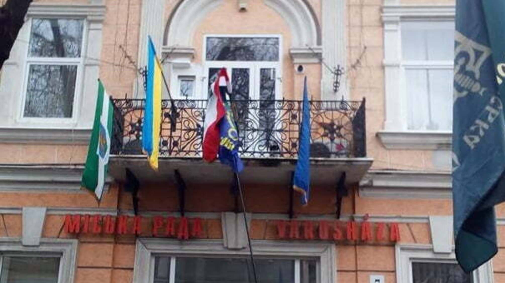 На Закарпатті півсотні 'свободівців' намагались спалити прапор Угорщини