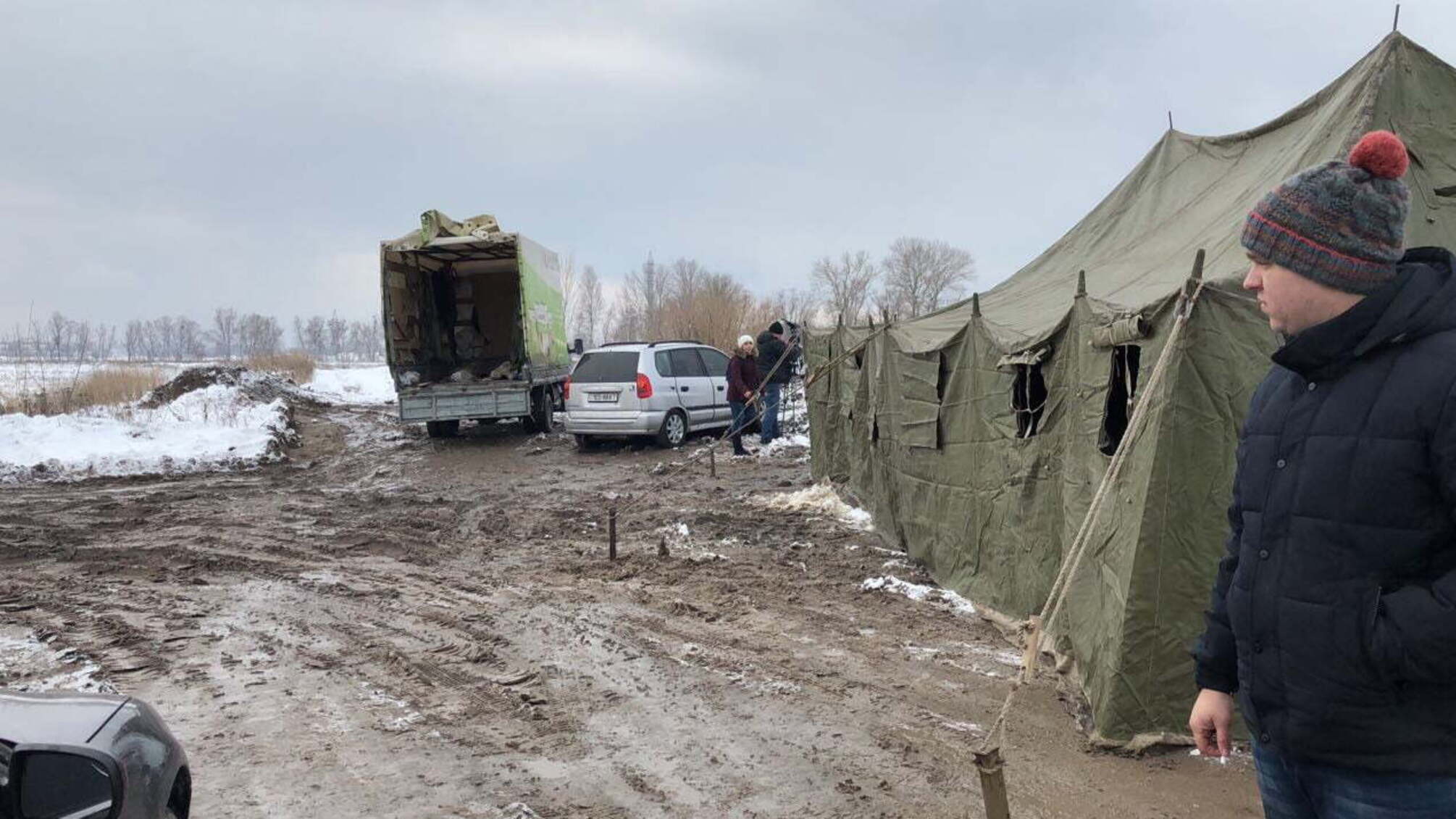 Під час акції проти незаконного вивозу піску з Погребів на Київщині 'СтопКор' засік вантажівку відомого виробника бетону