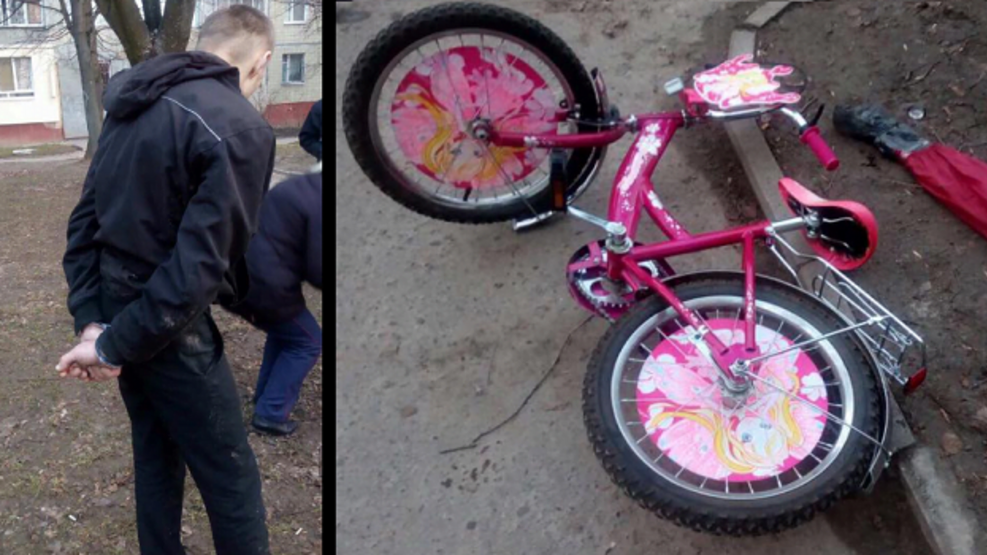 Львів'яни затримали підозрілого чоловіка на дитячому рожевому велосипеді