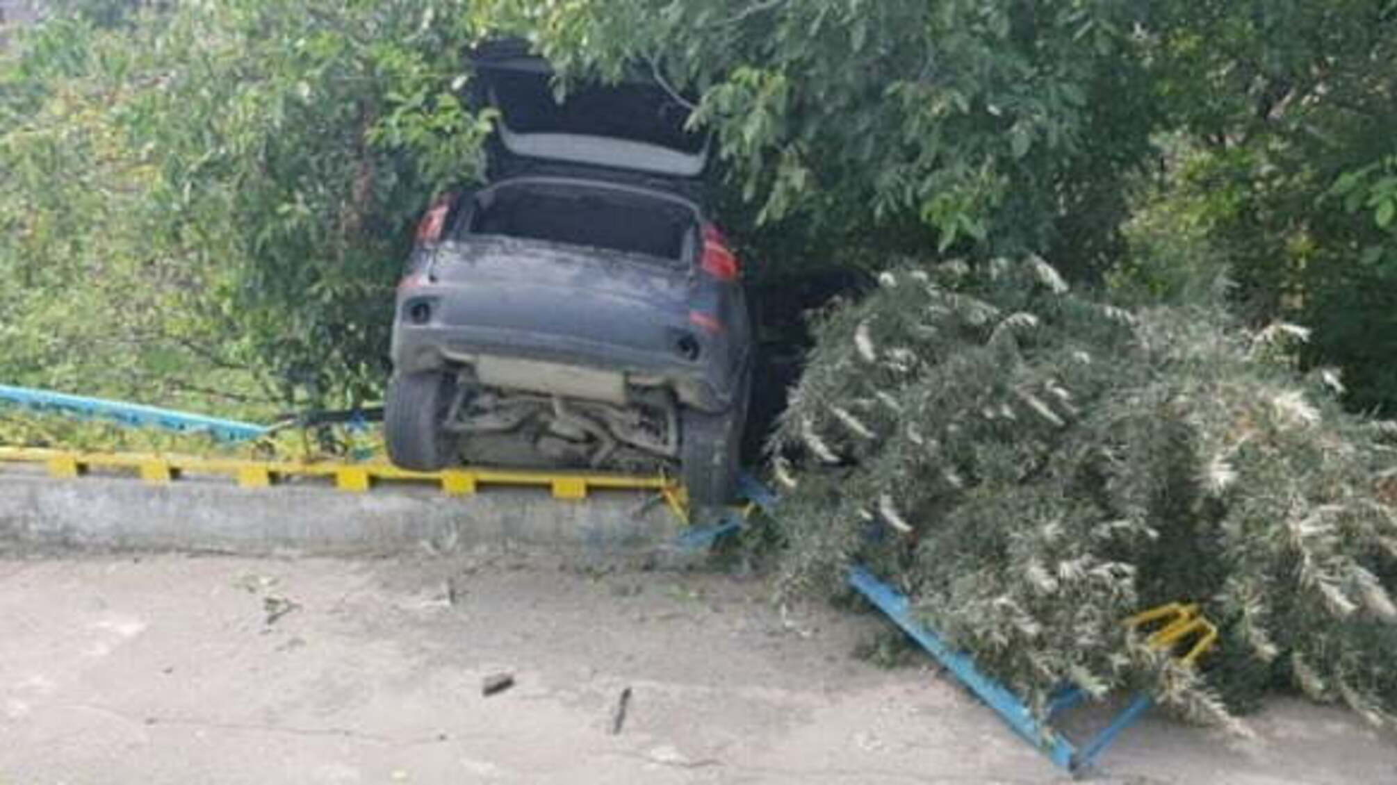 У Львові легкове авто злетіло з мосту
