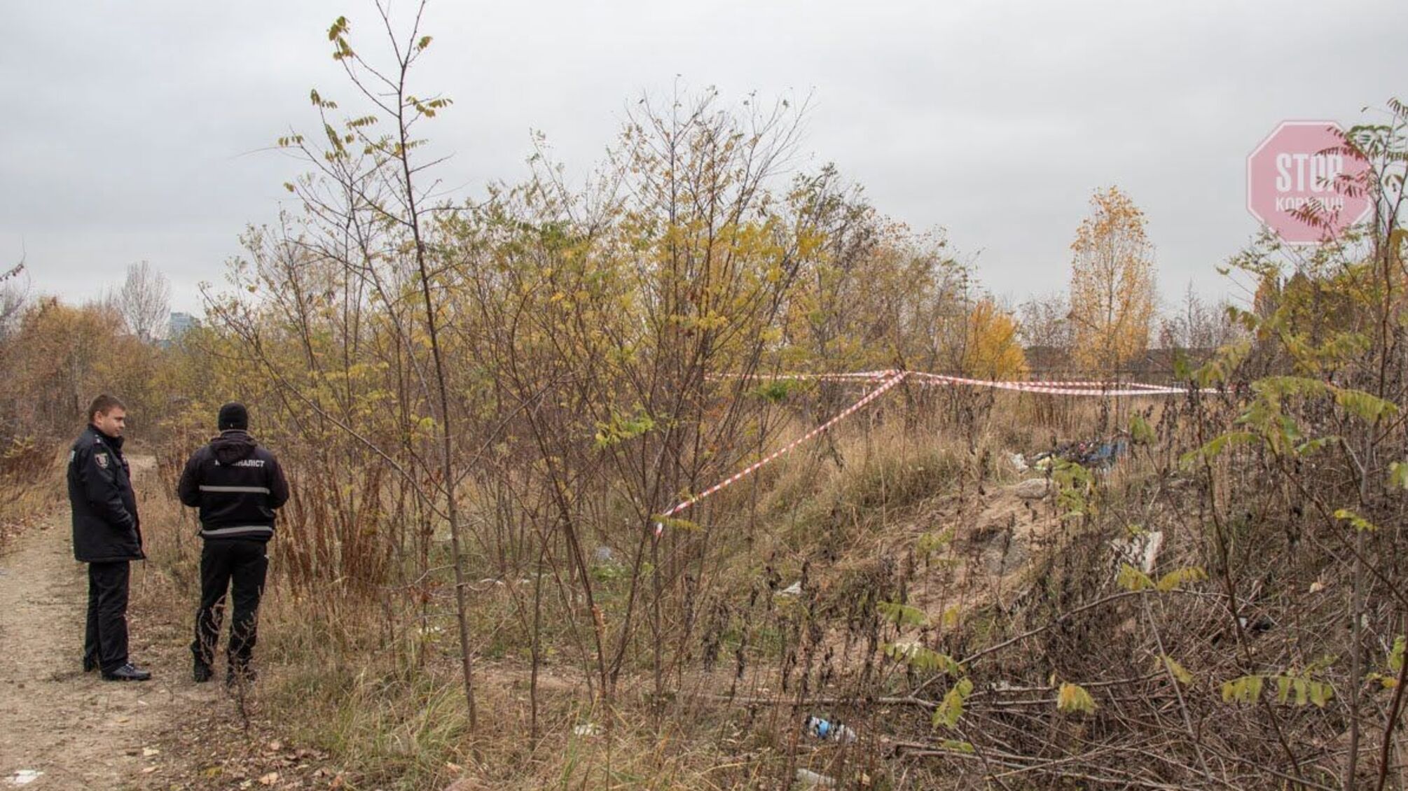 У столиці на пустирі знайшли труп в синцях і зі смужкою на шиї (фото)
