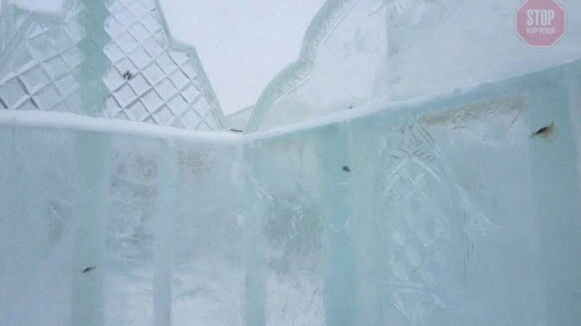 У Росії побудували льодове містечко з вмерзлою рибою всередині (фото)