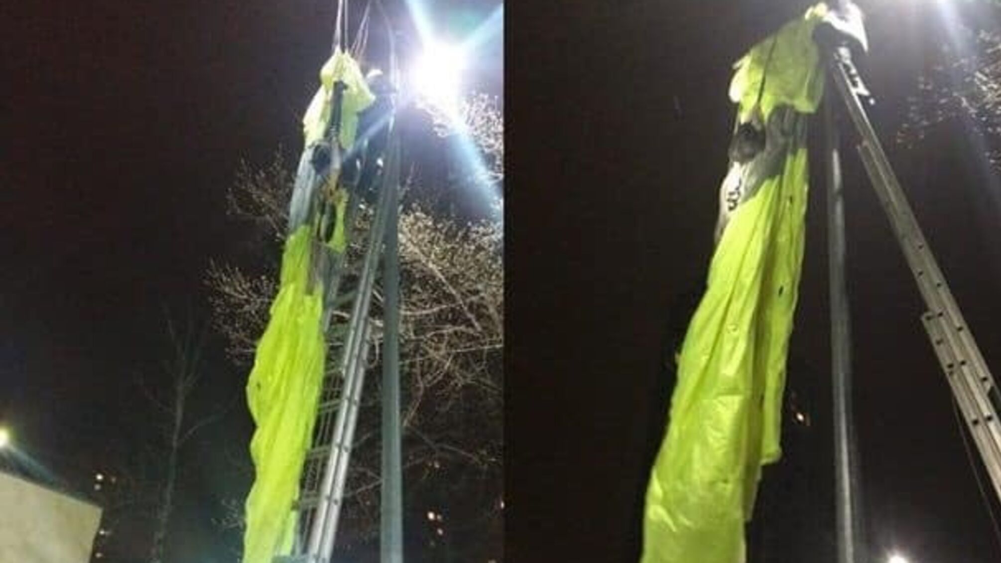 Не розрахував - стрибок з парашутом з багатоповерхівки завершився викликом МНС (ФОТО)