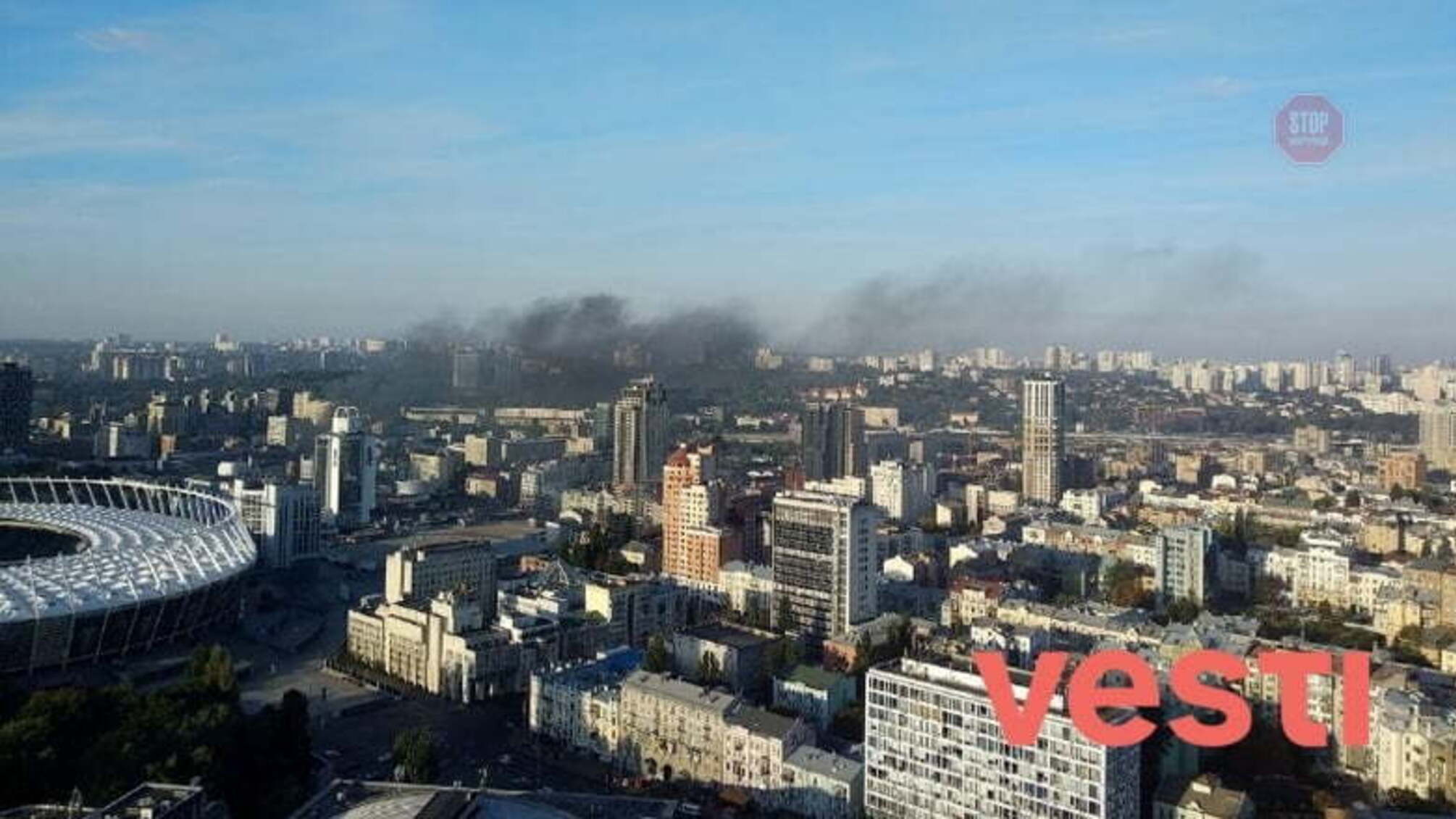 Масштабне задимлення – у центрі Києва палала офісна будівля