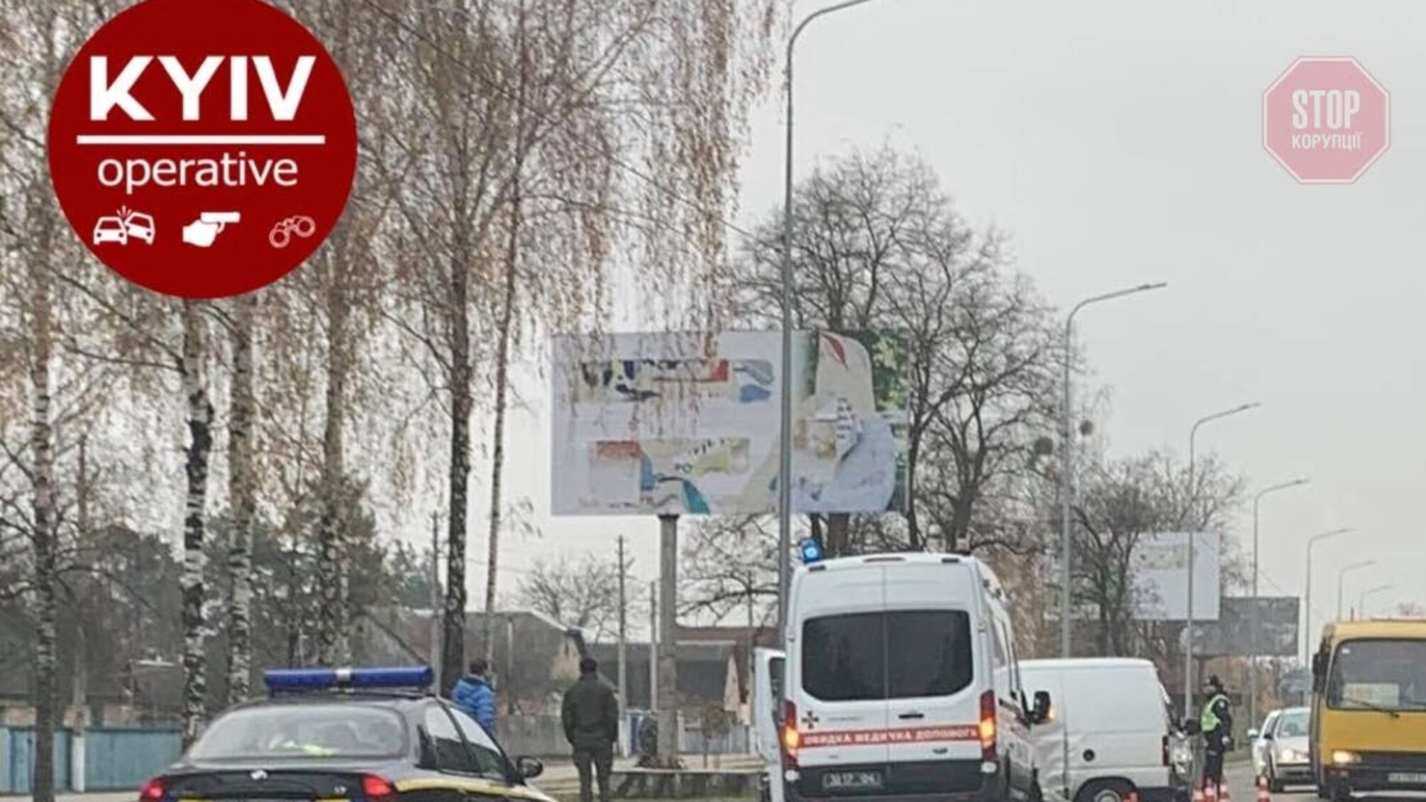 Під Києвом “швидка” врізалась в автівку (фото)