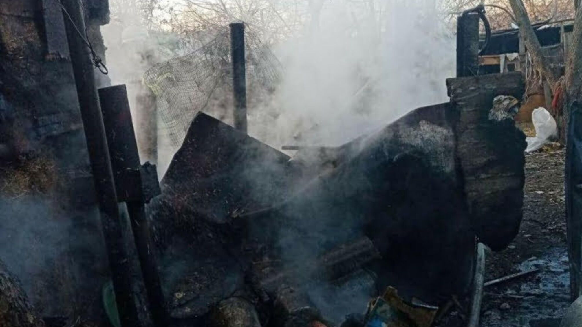 Запорізька область: рятувальники ліквідували пожежу на території приватного домоволодіння