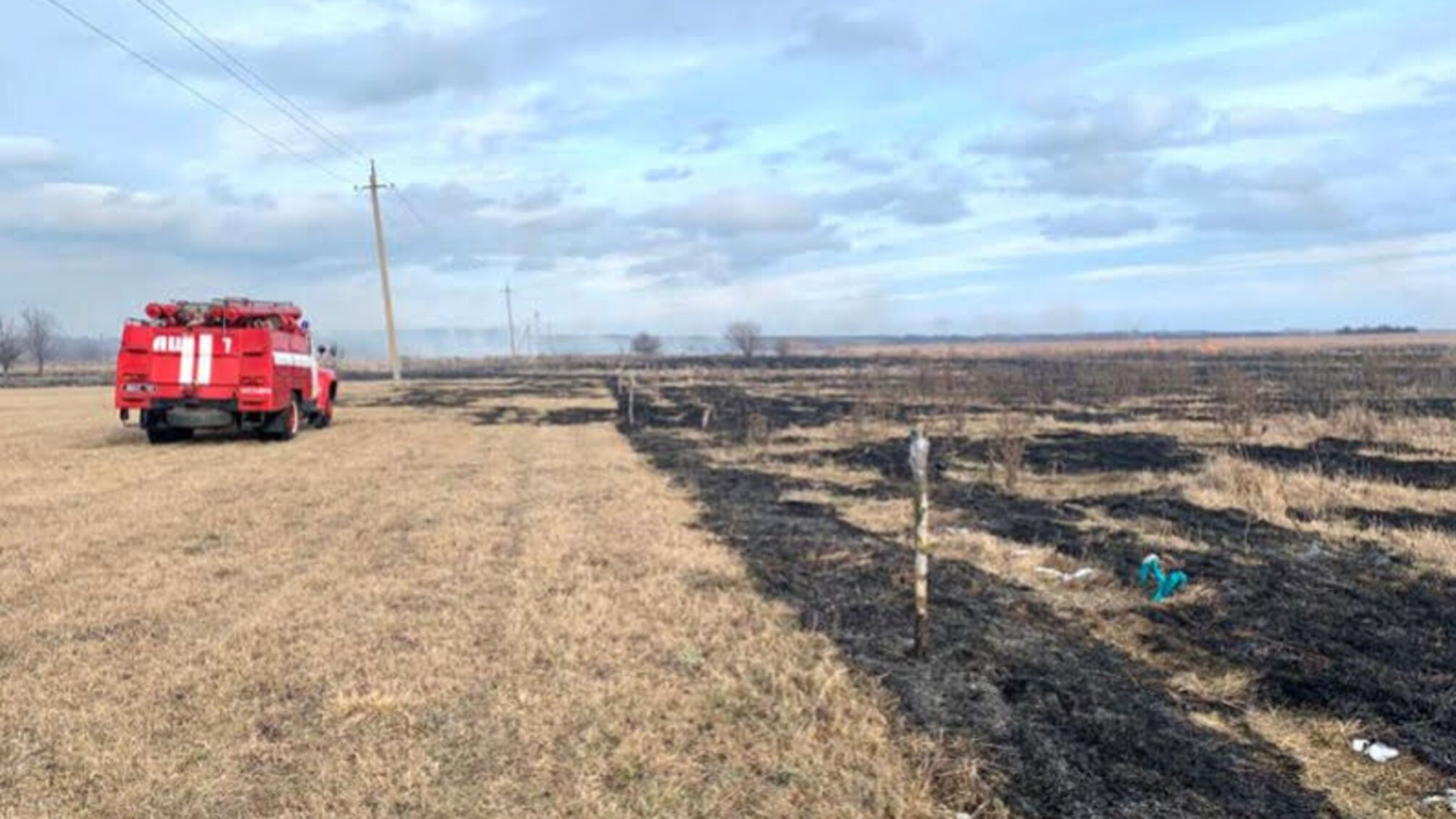 Полтавська область: рятувальники ліквідували пожежу на відкритій території