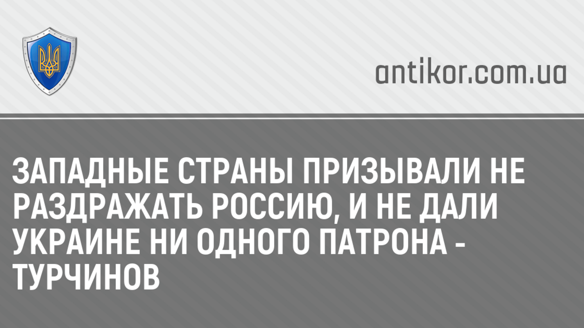 Западные страны призывали не раздражать Россию, и не дали Украине ни одного патрона - Турчинов