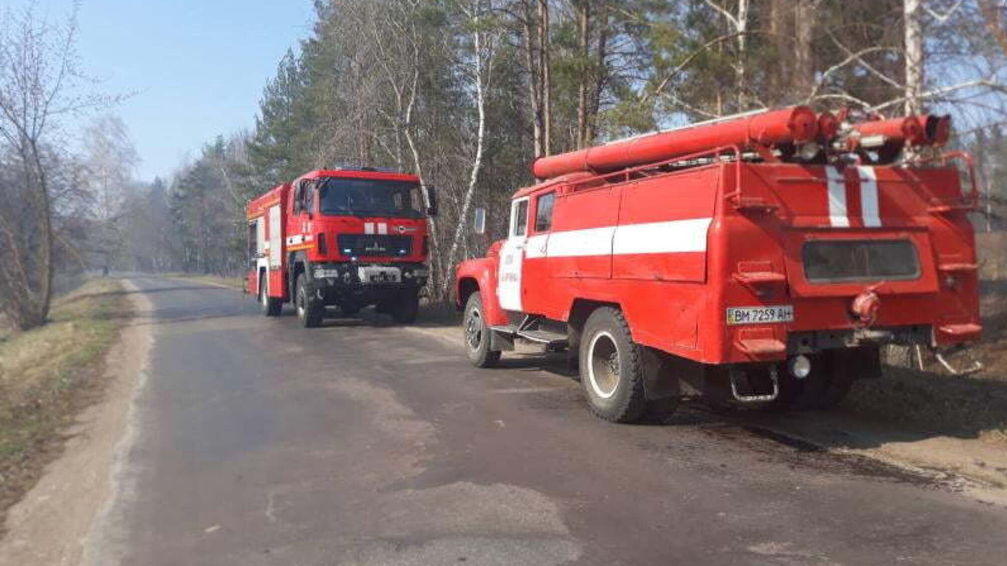 Сумська область: за минулу рятувальники двічі ліквідовували загоряння сухої рослинності