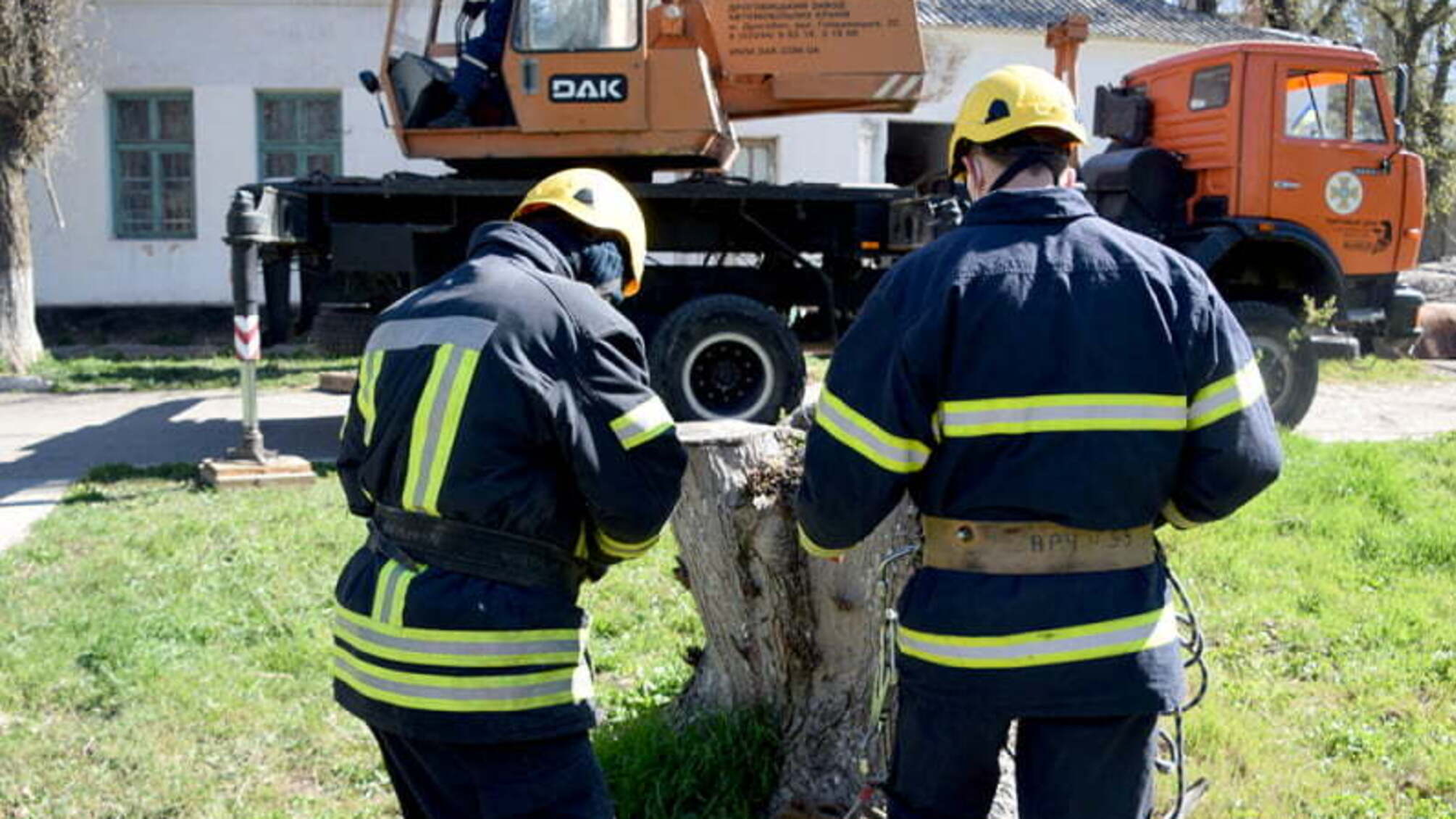 Рятувальники спиляли чотири аварійні тополі на території Миколаївської обласної інфекційної лікарні