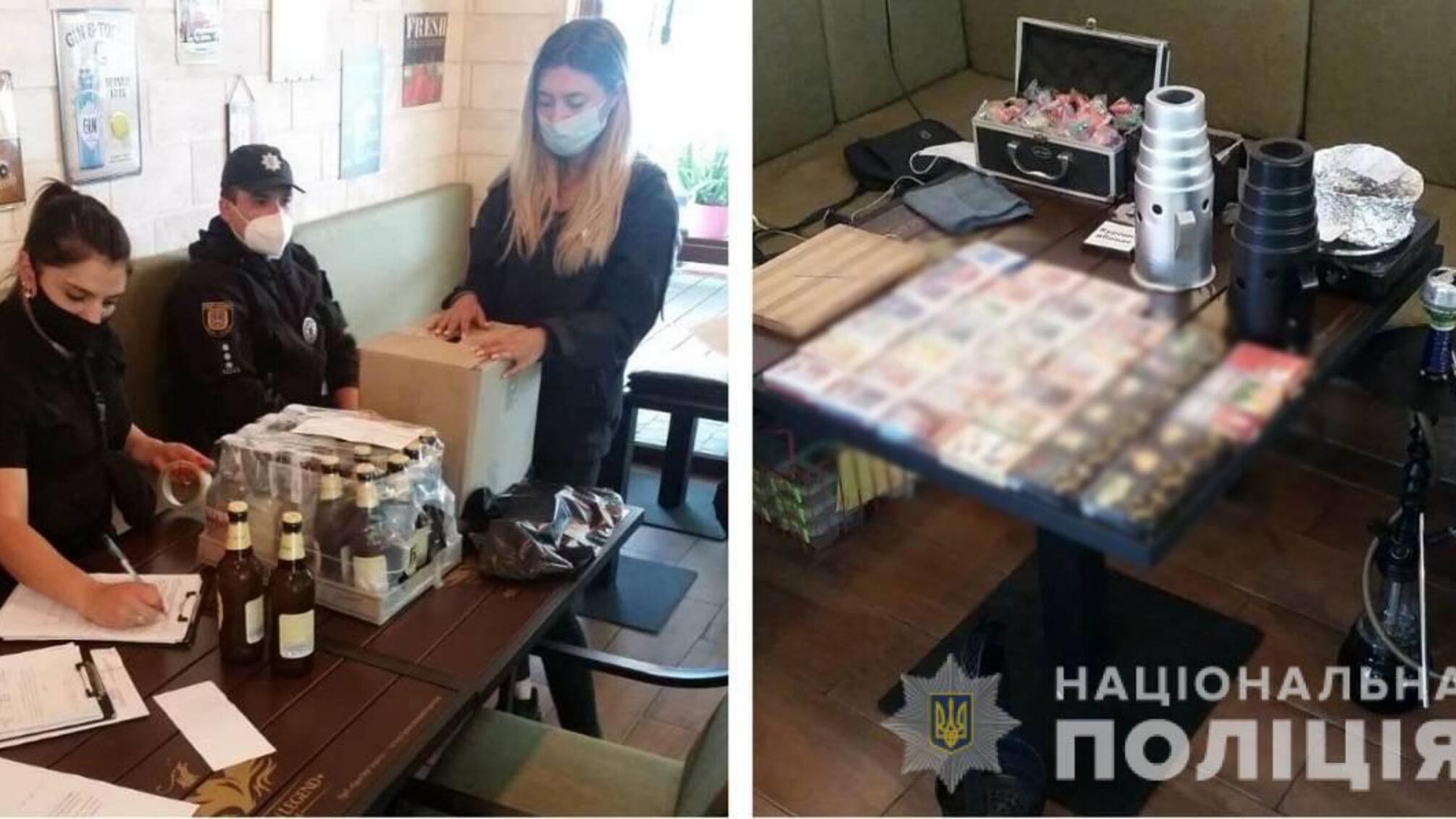 Одеські поліцейські притягнули до відповідальності адміністрацію розважального закладу за торгівлю тютюном та алкоголем без ліцензії