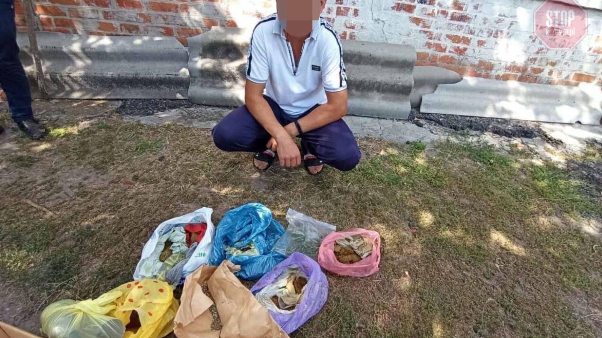 На Харківщині поліція затримала людину з десятком пакетів з наркотиками (фото)