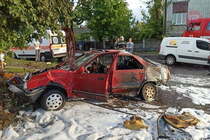 У Житомирській області загорілося авто із заблокованою всередині жінкою (фото)