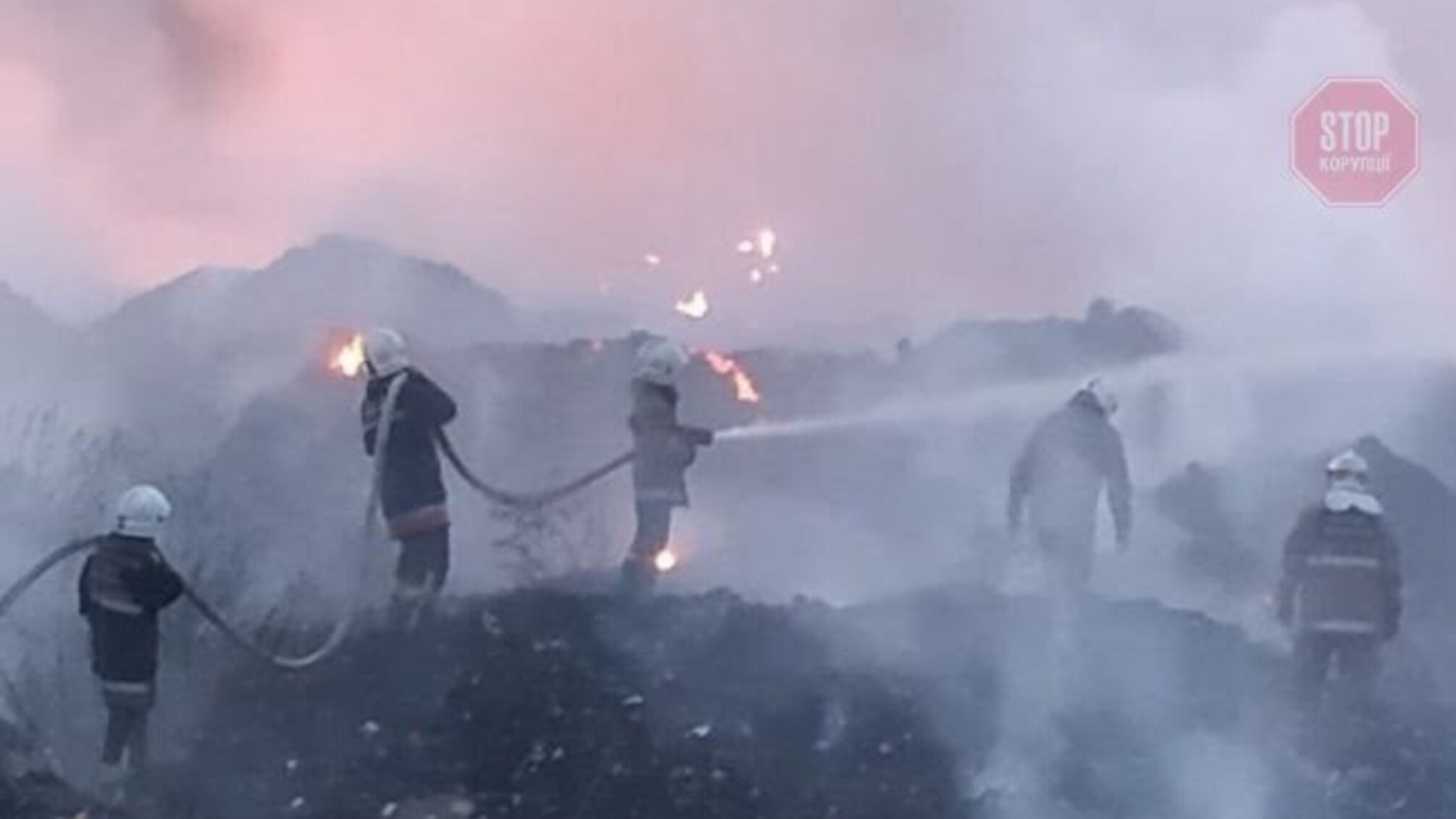На Полтавщині сталася масштабна пожежа (відео)