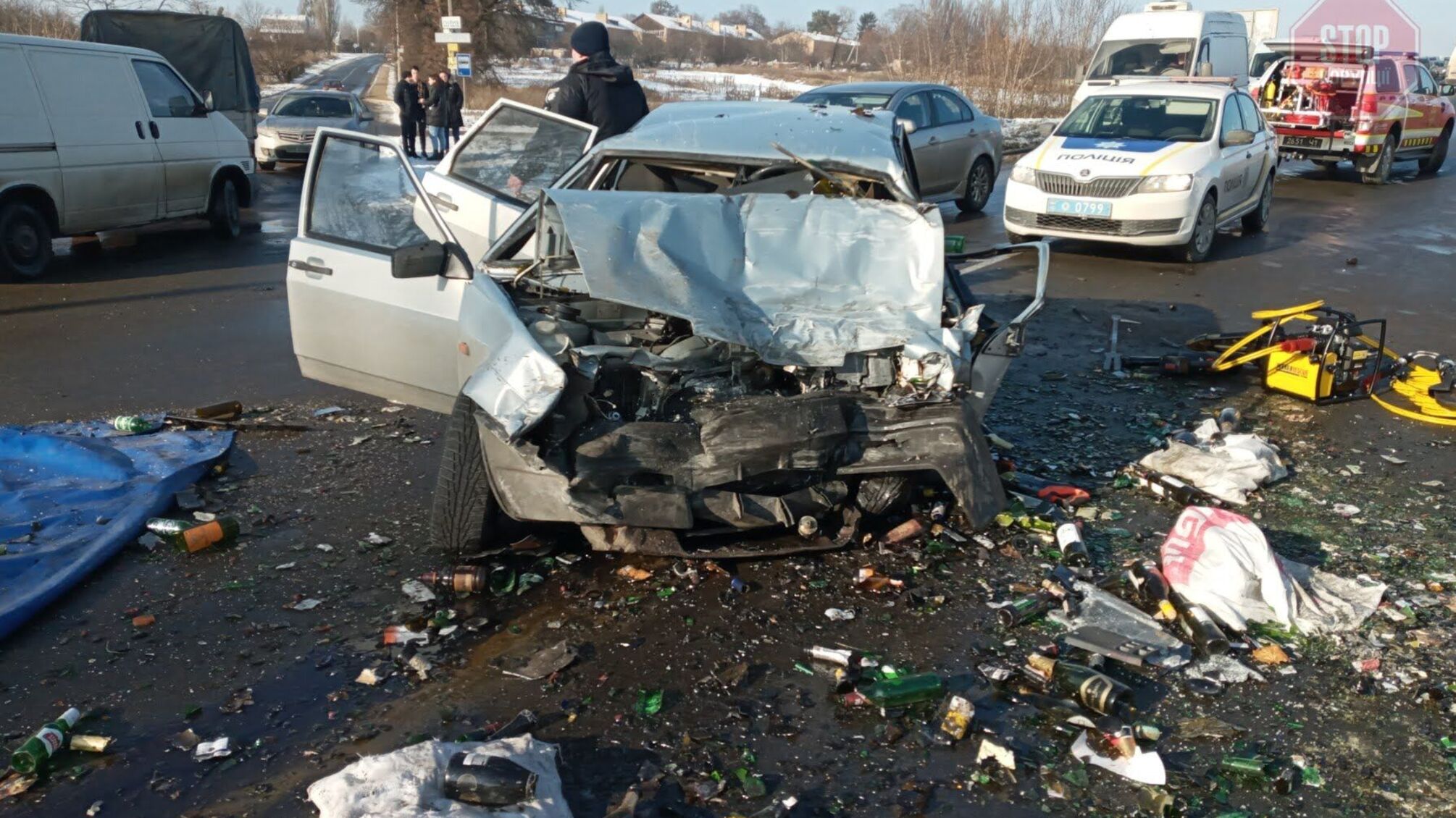 На Київщині сталася потрійна ДТП, є загиблий (фото)