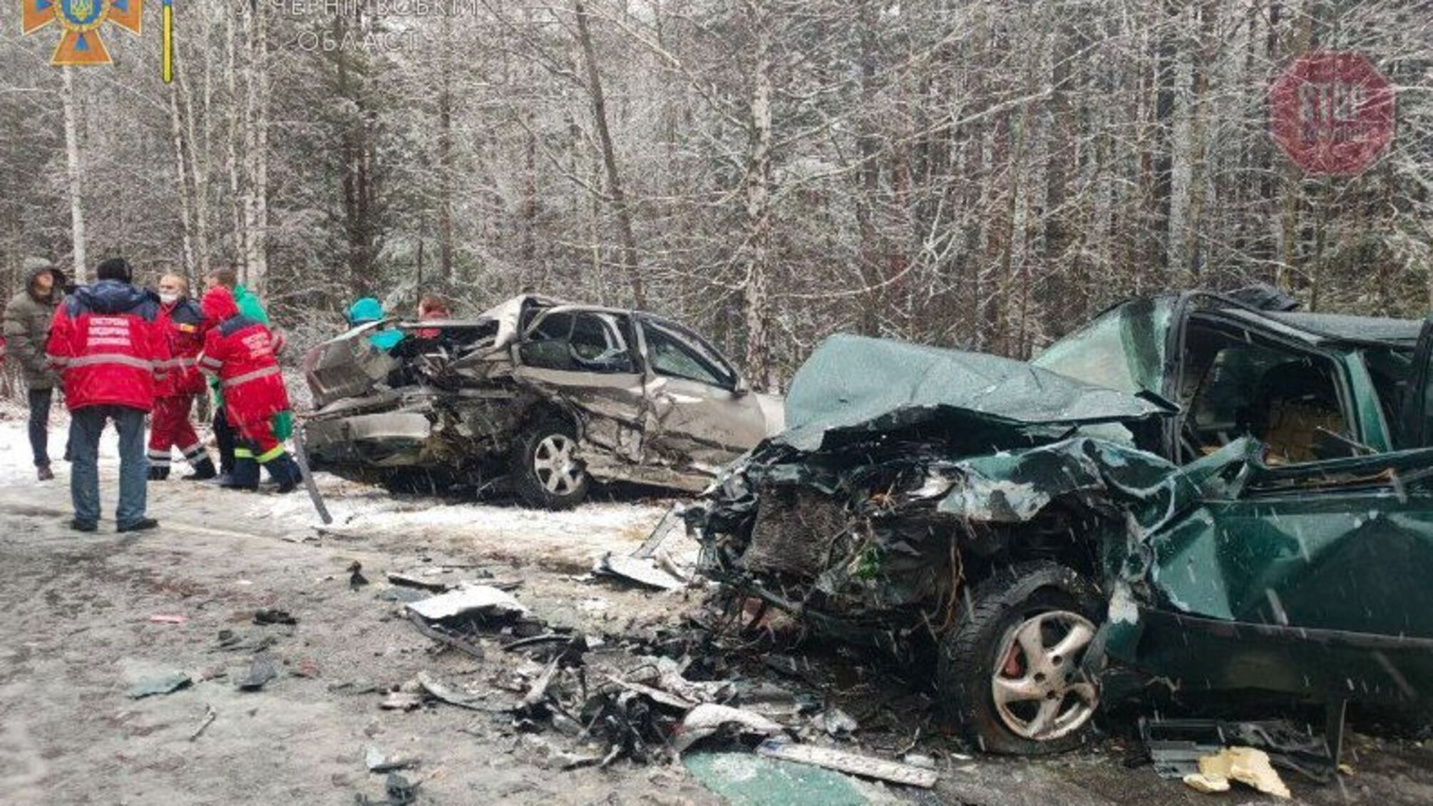 На Чернігівщині зіткнулися дві автівки, є загиблі (фото)
