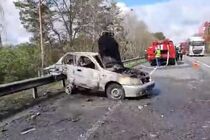 Под Киевом из-за ДТП взорвался автомобиль, водитель сгорел заживо (видео)