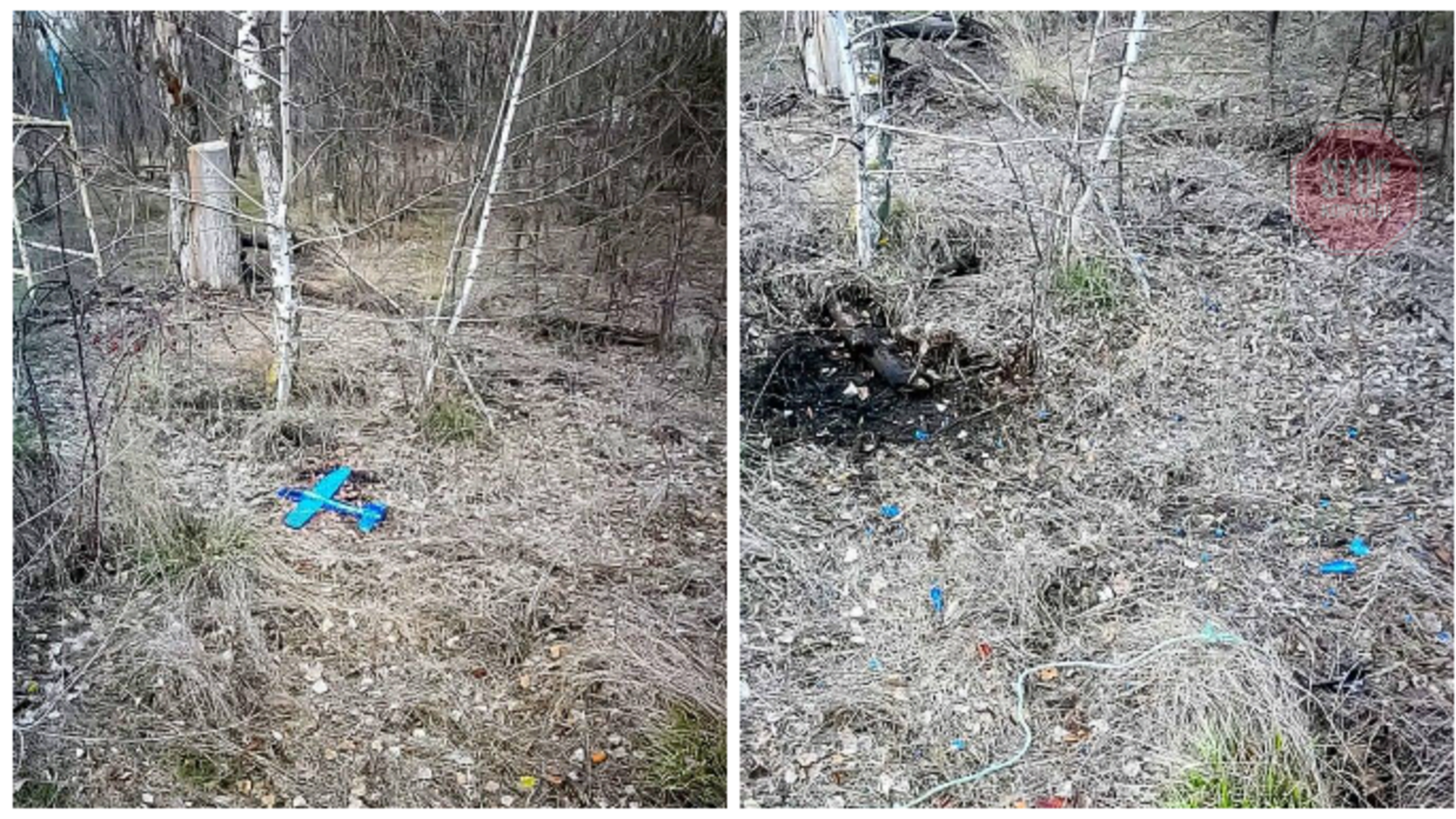 На Донбасі окупанти запустили дитячий літак, який був наповнений вибухівкою