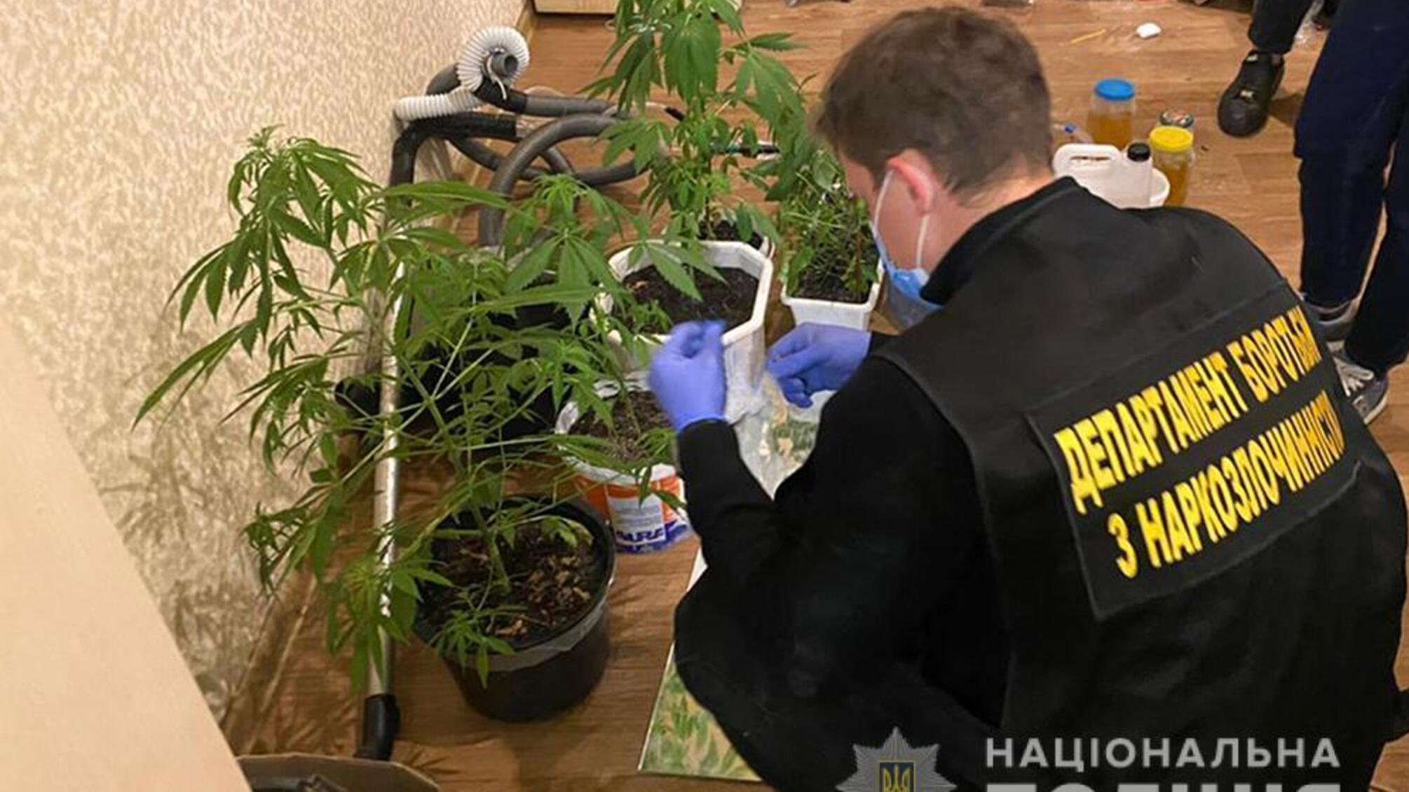 Поліцейські затримали двох чоловіків, які у столичній квартирі організували виробництво амфетаміну та вирощування канабісу
