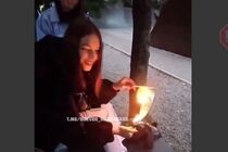 В Камянскому школьница сожгла флаг Украины (видео)