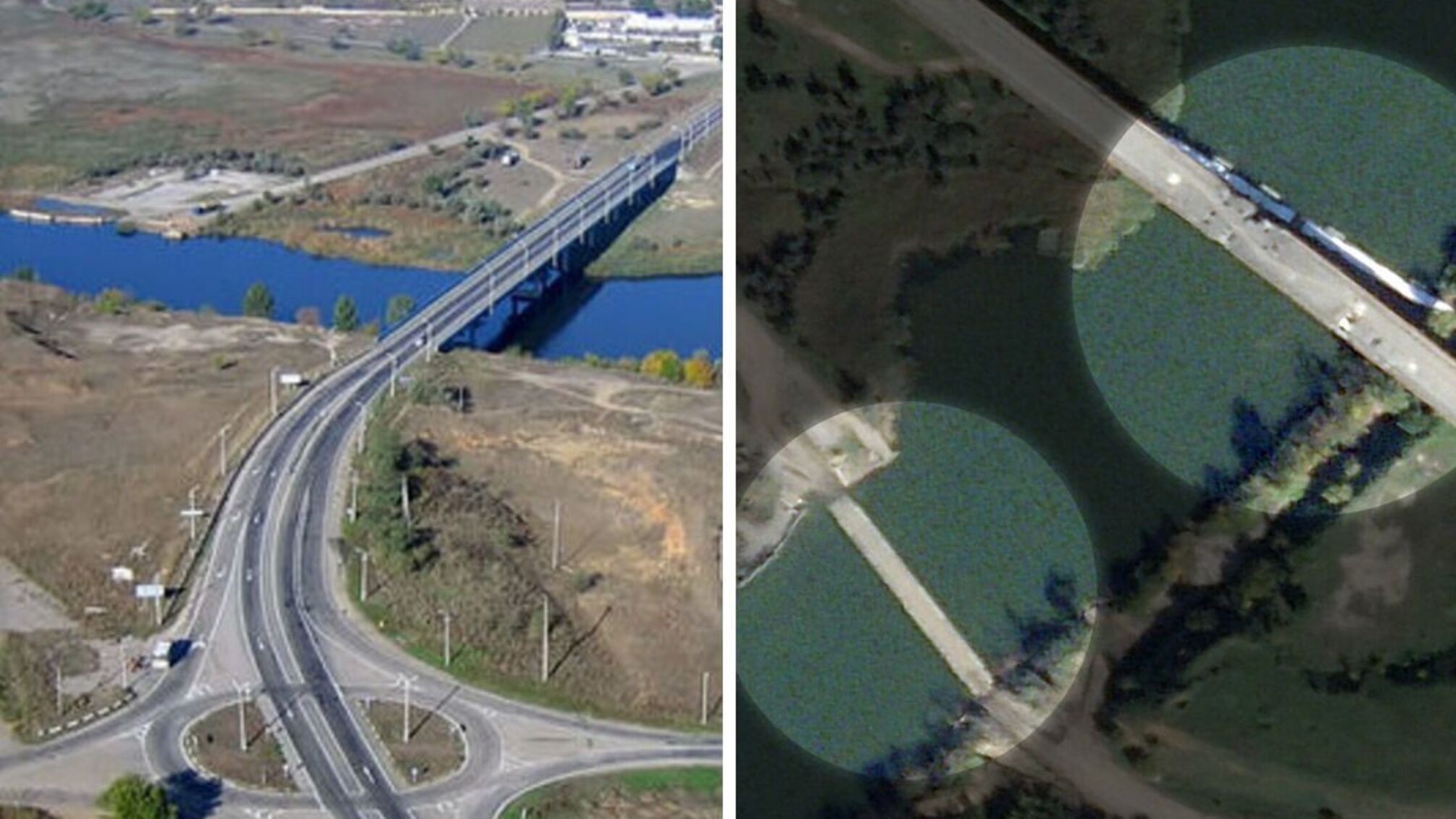 Оккупанты 'отрастили' две новые переправы в Дарьевке