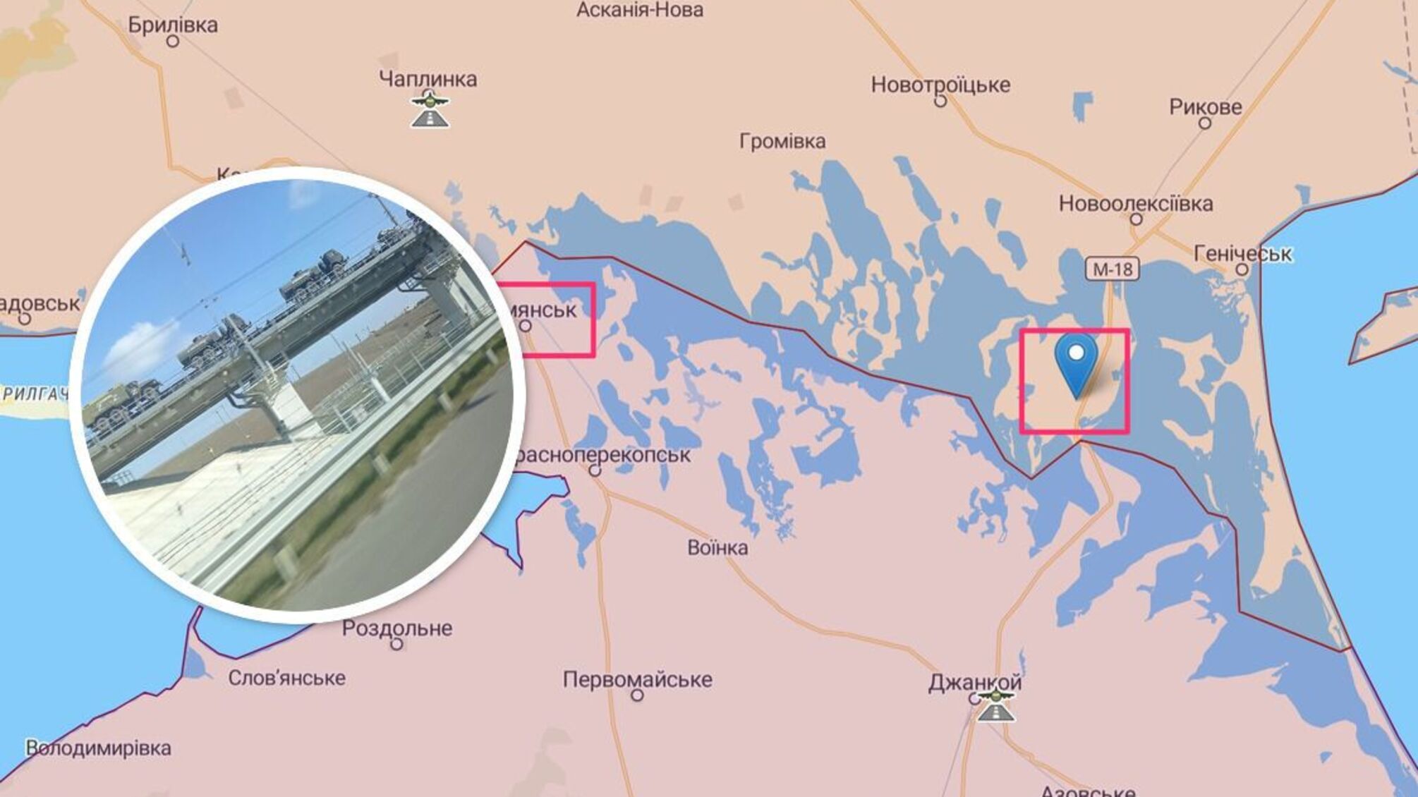 Россия продолжает перебрасывать военную технику через Крым