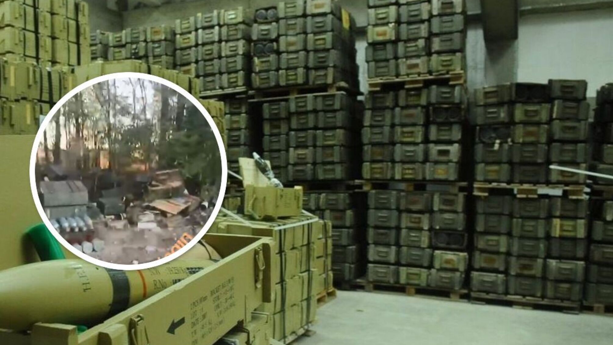 ЗСУ знайшли склад БК армії рф: посеред лісу – шеренга новісіньких ящиків з снарядами (відео)