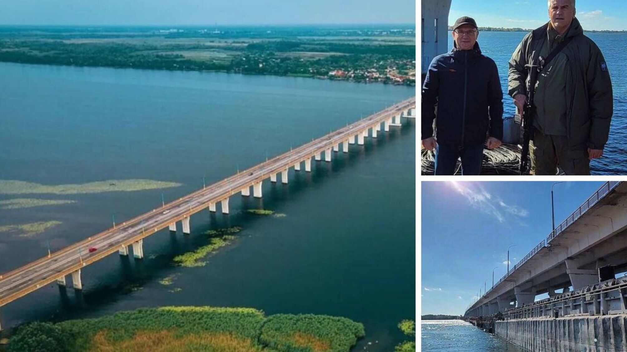 Гауляйтер Крыма Аксенов 'проинспектировал' баржевый мост в Херсоне: как работает конструкция (фото)