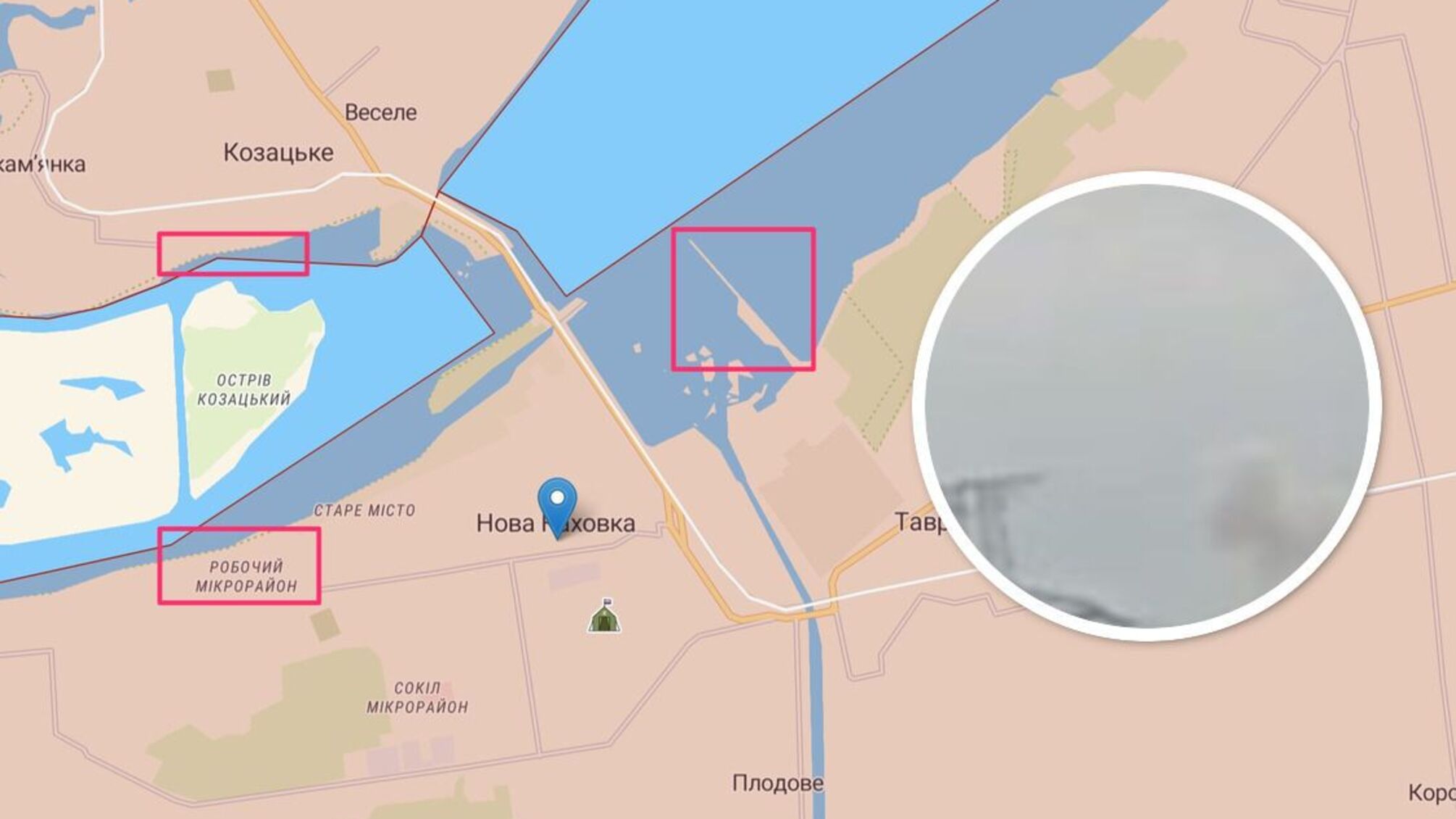 В Херсонской области 'хлопки' в районе переправ через Днепр