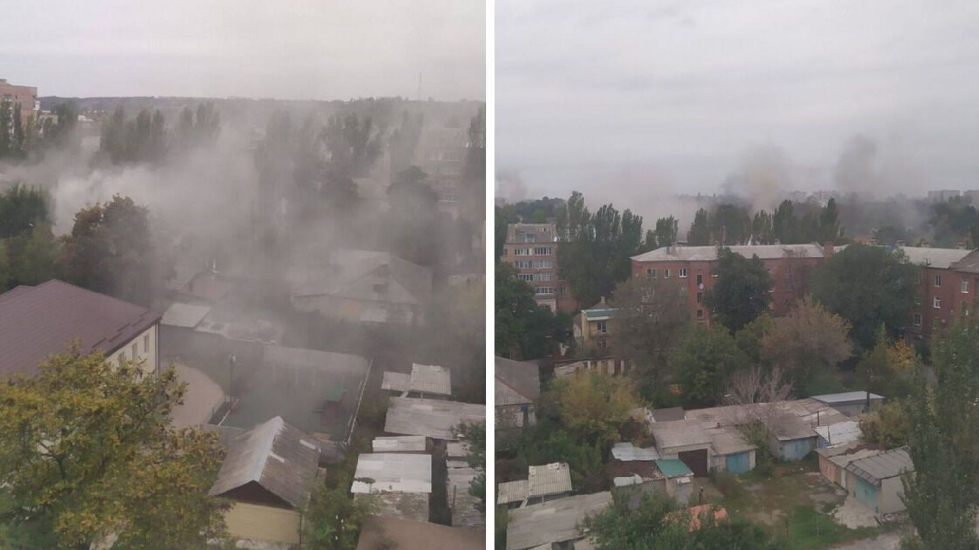 Бахмут на Донетчине полностью затянуло дымом от взрывов и пожаров