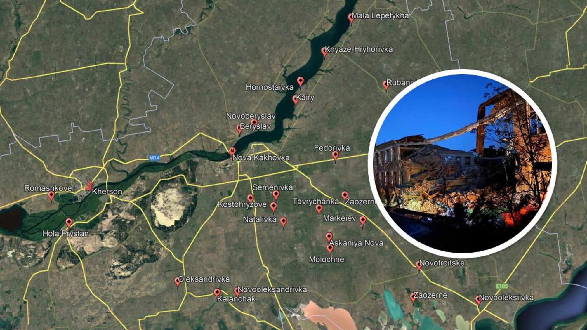 Росіяни окопуються вздовж лівого берега на Херсонщині: найбільший 'хаб' – Горностаївка (мапи)
