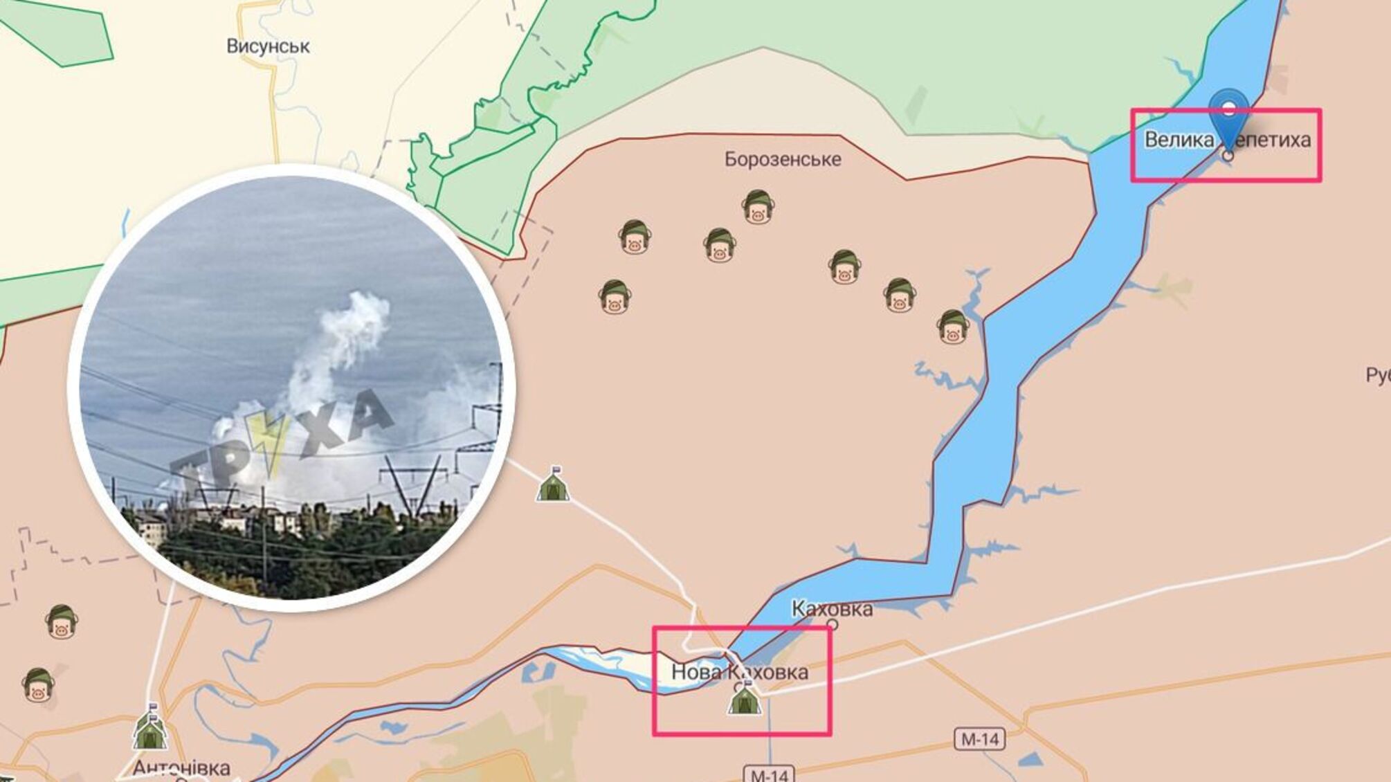 На Херсонском левобережье 'хлопок'