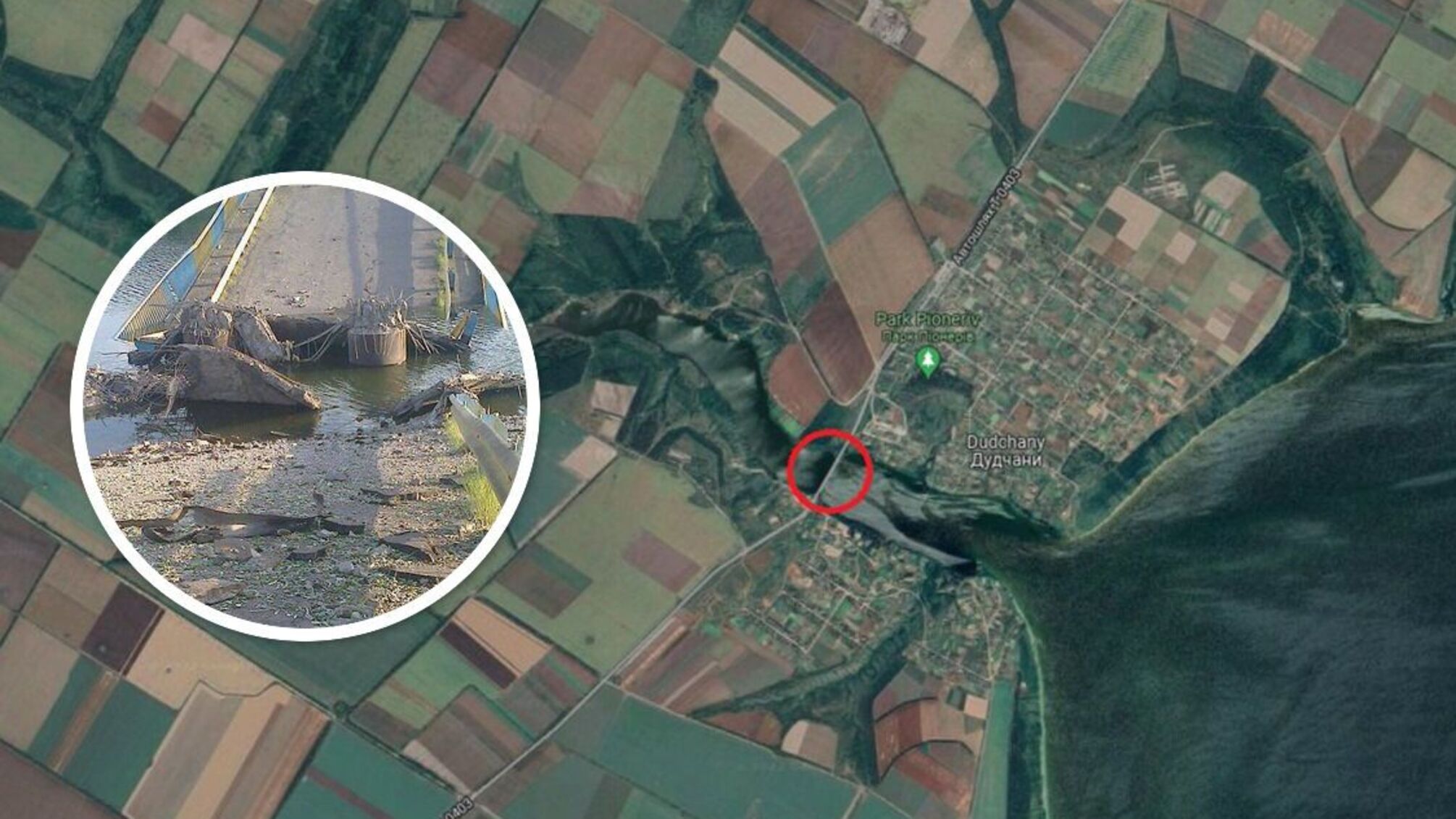 Оккупанты взорвали мост на трассе Дудчаны – Берислав