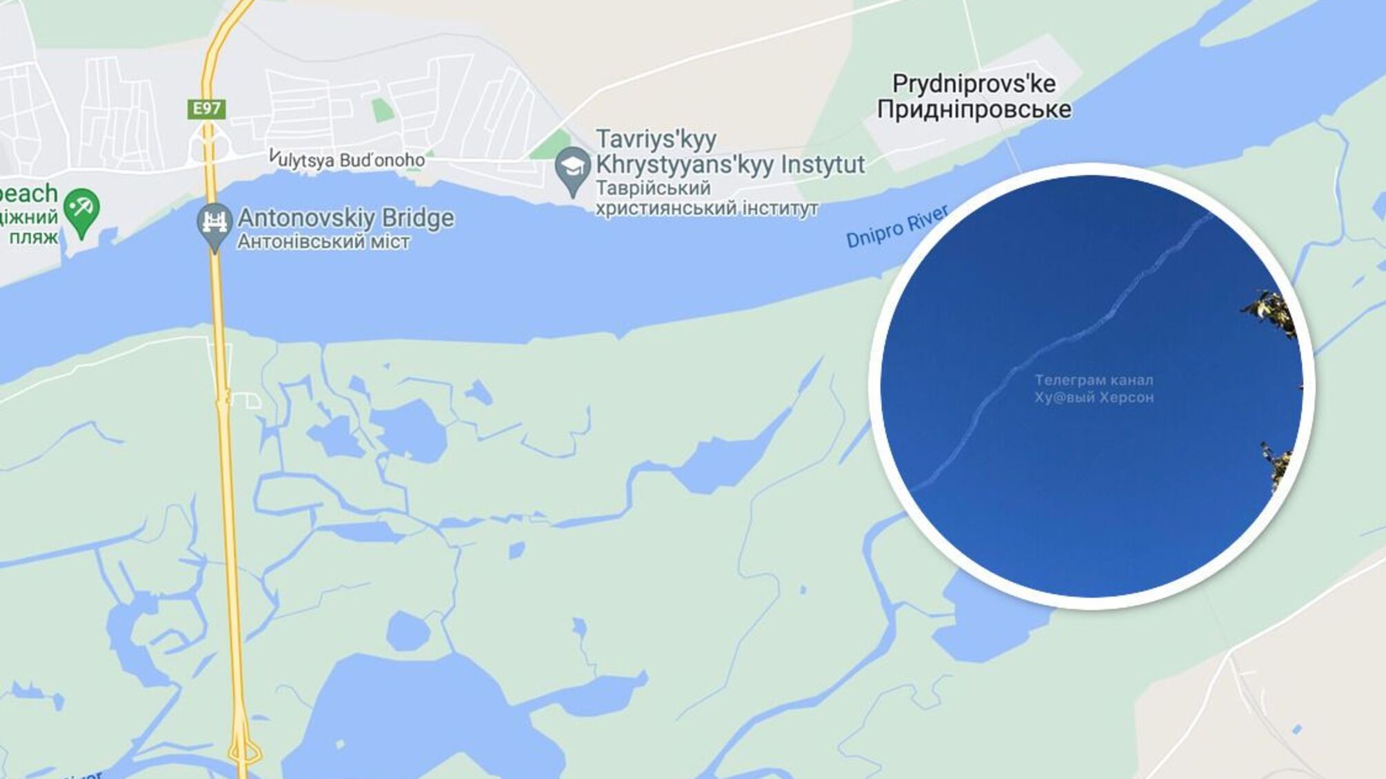 Сообщают о 'прилетах' между Антоновским автомобильным и железнодорожным мостами.