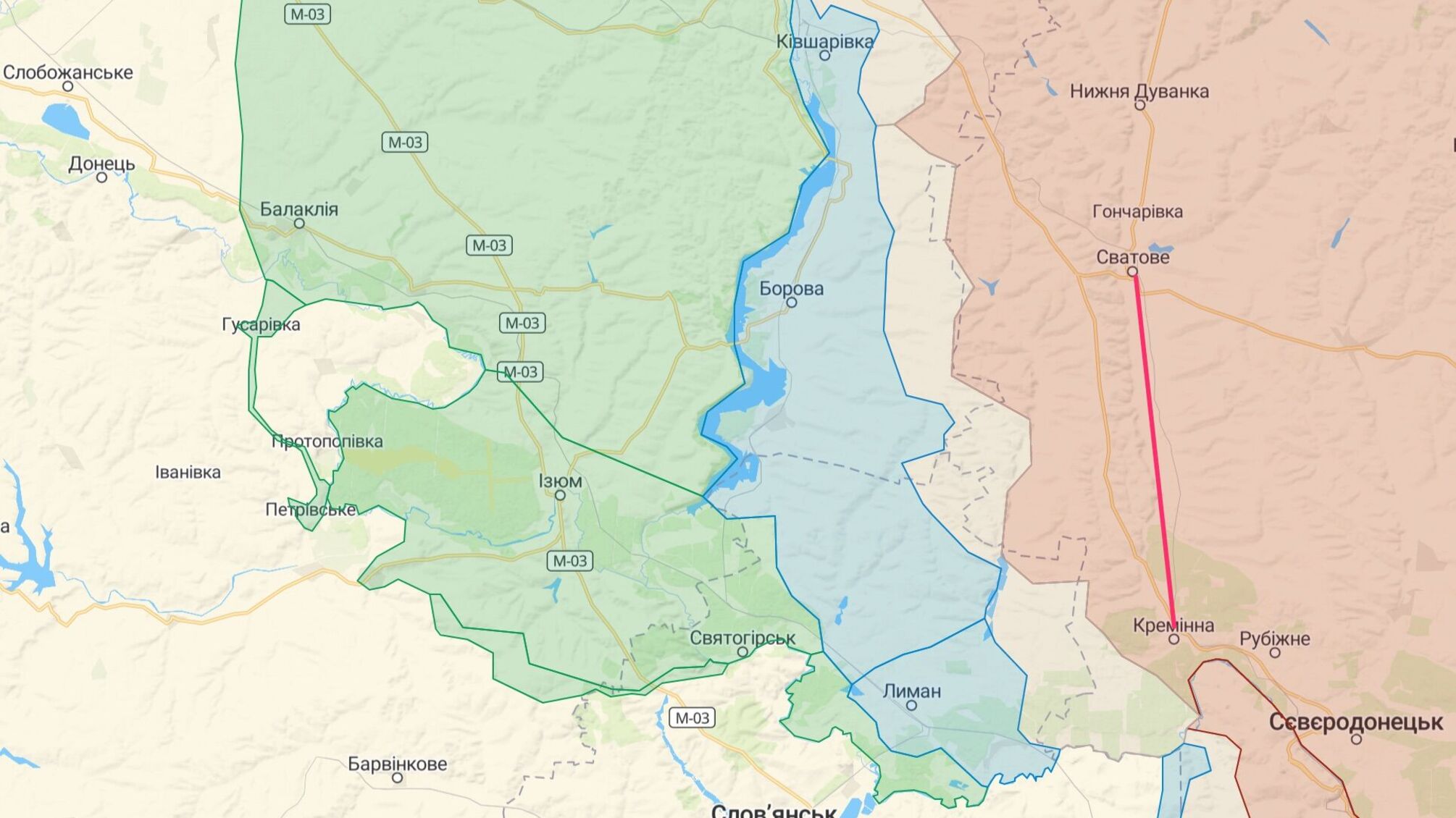 Дорога Сватове – Кремінна перебуває в радіусі ураження української артилерії