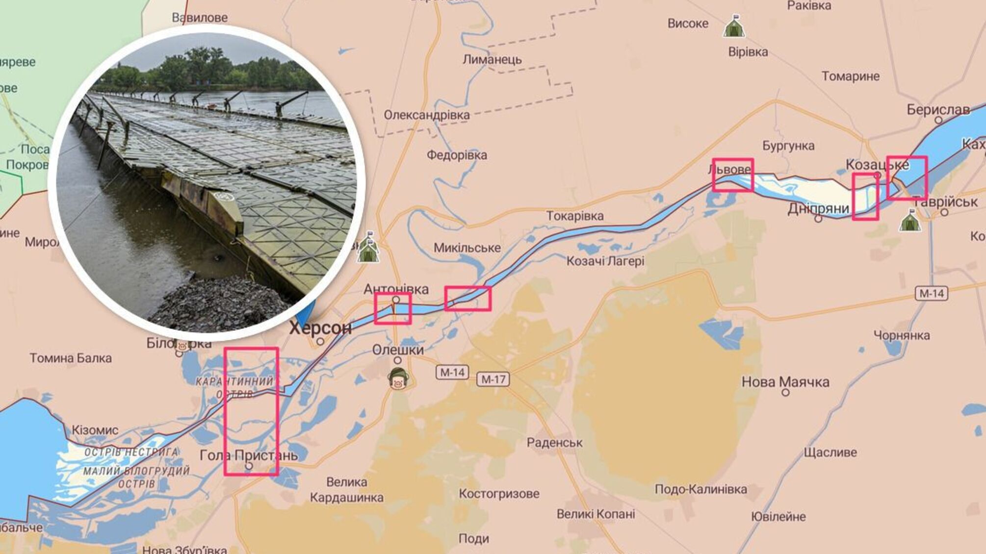 Переправи окупантів через Дніпро на Херсонщині мають 'слабку ланку'