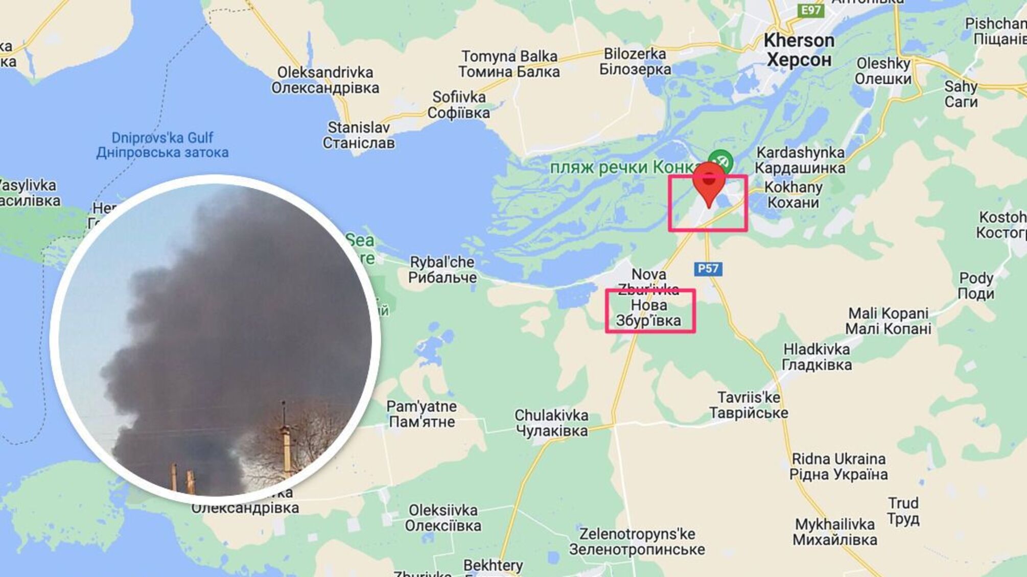 В Голопристанском районе прилет в склад БК оккупантов