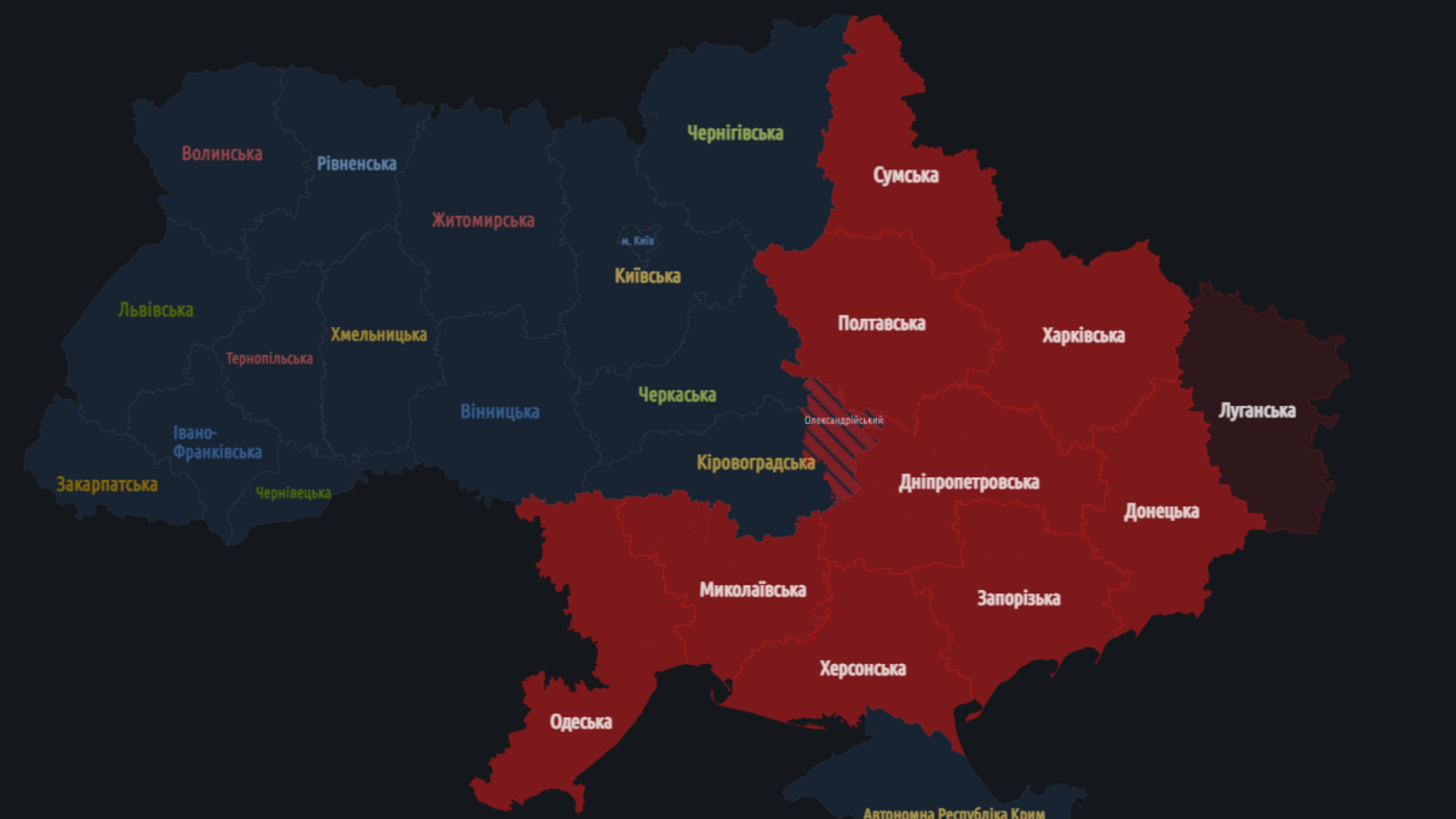 карта тривог