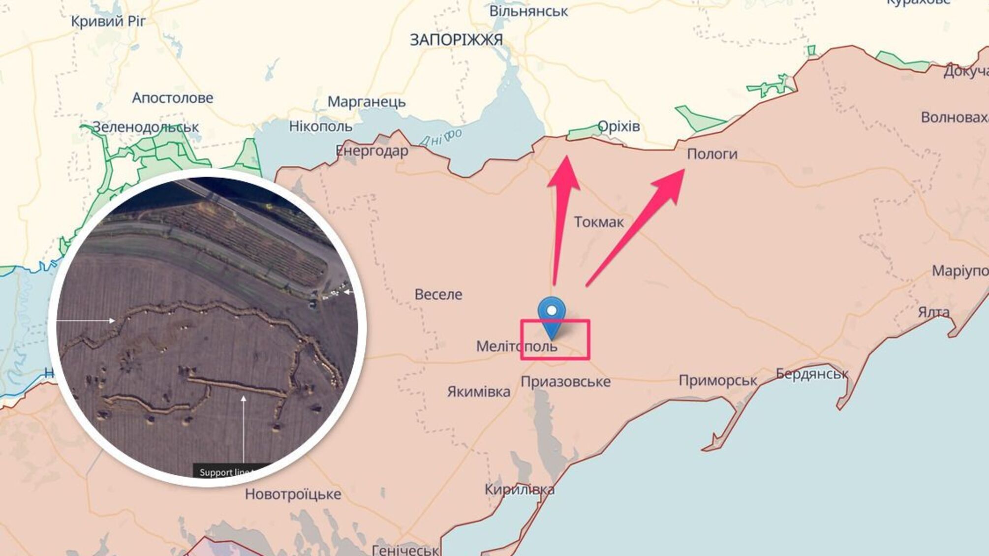 Россияне окапываются на левобережной Херсонщине и Запорожском направлении