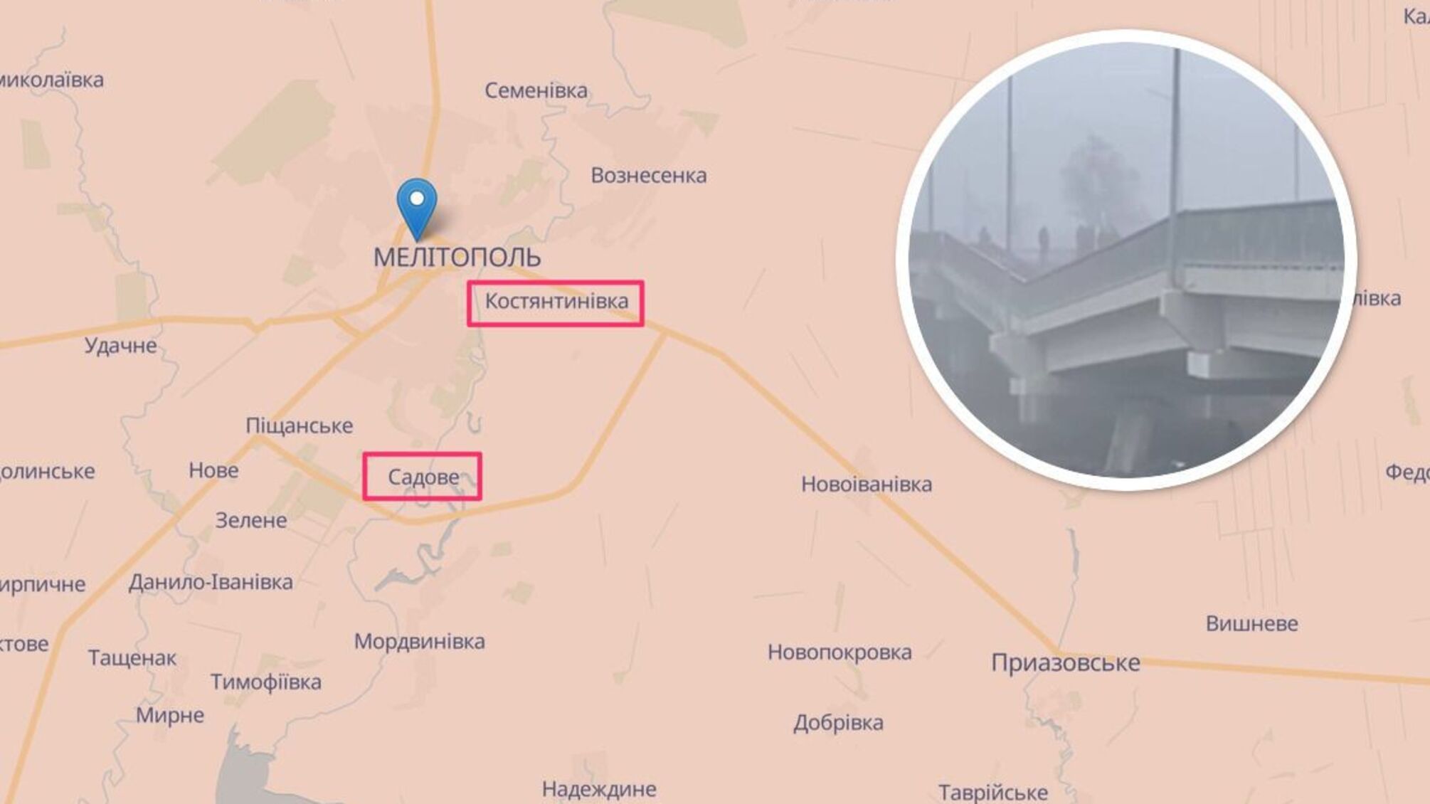 После обрушения моста захватчики срочно строят под Мелитополем новую дорогу