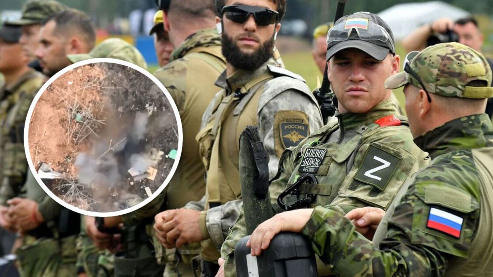 падіння гранати на позиції 'вагнерівців'