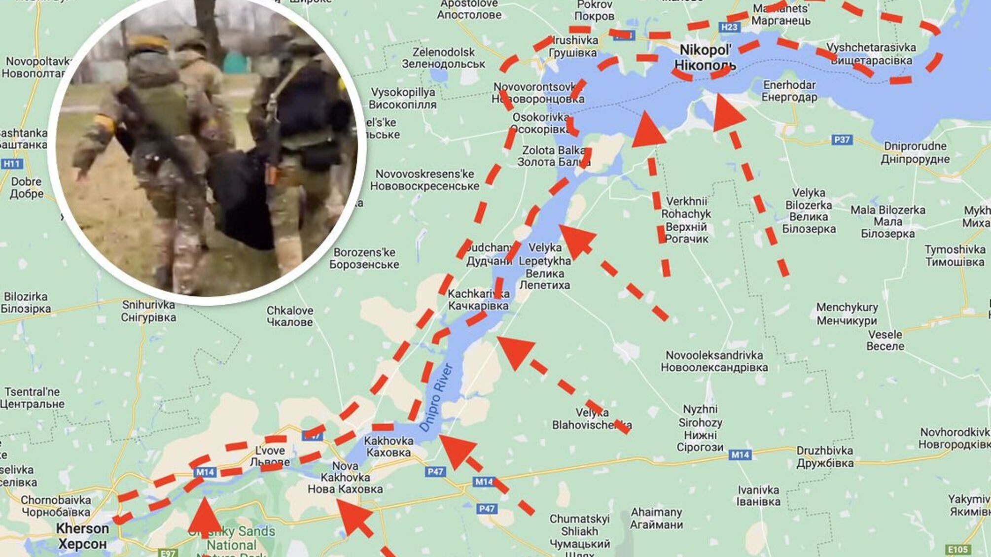 В Херсонской области патрульные эвакуировали мужчину, раненого оккупантами на реке