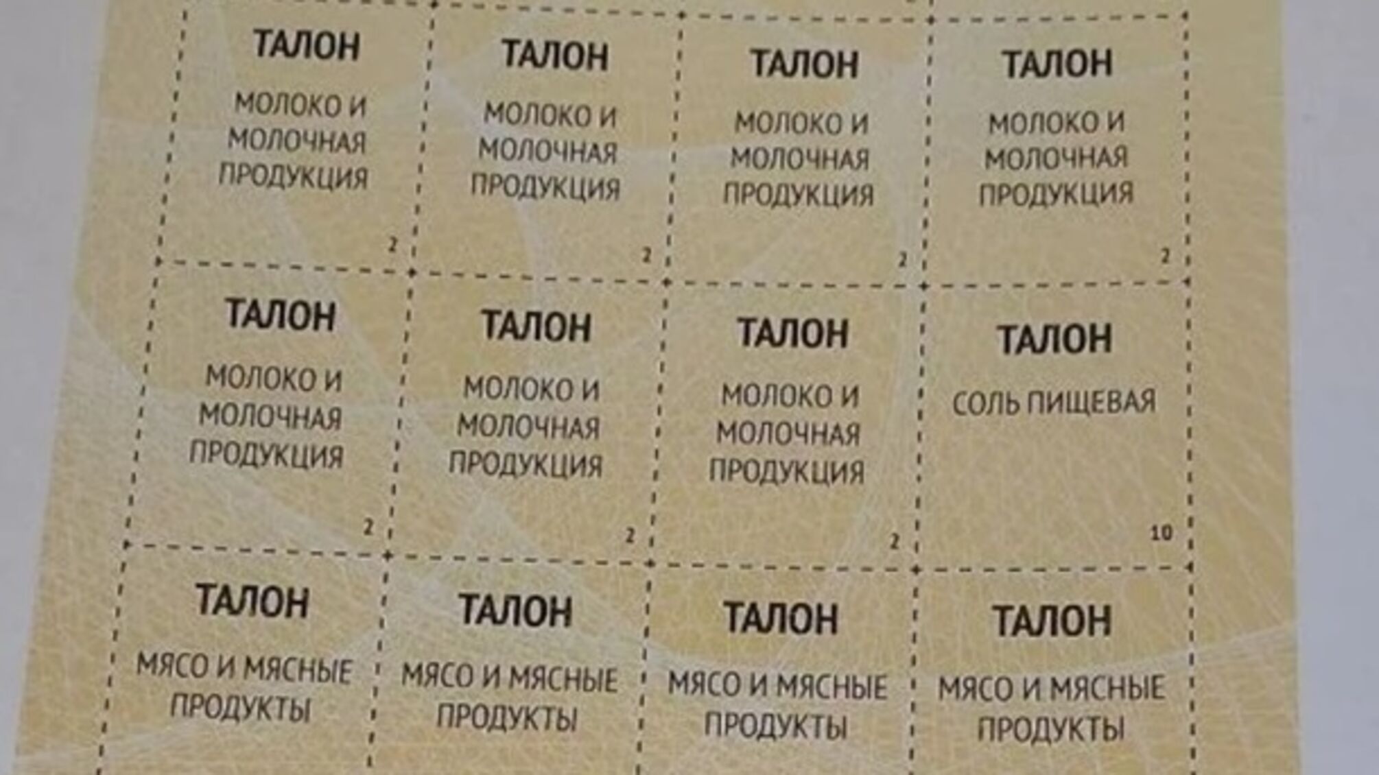 В Тульской области россии печатают продуктовые талоны.