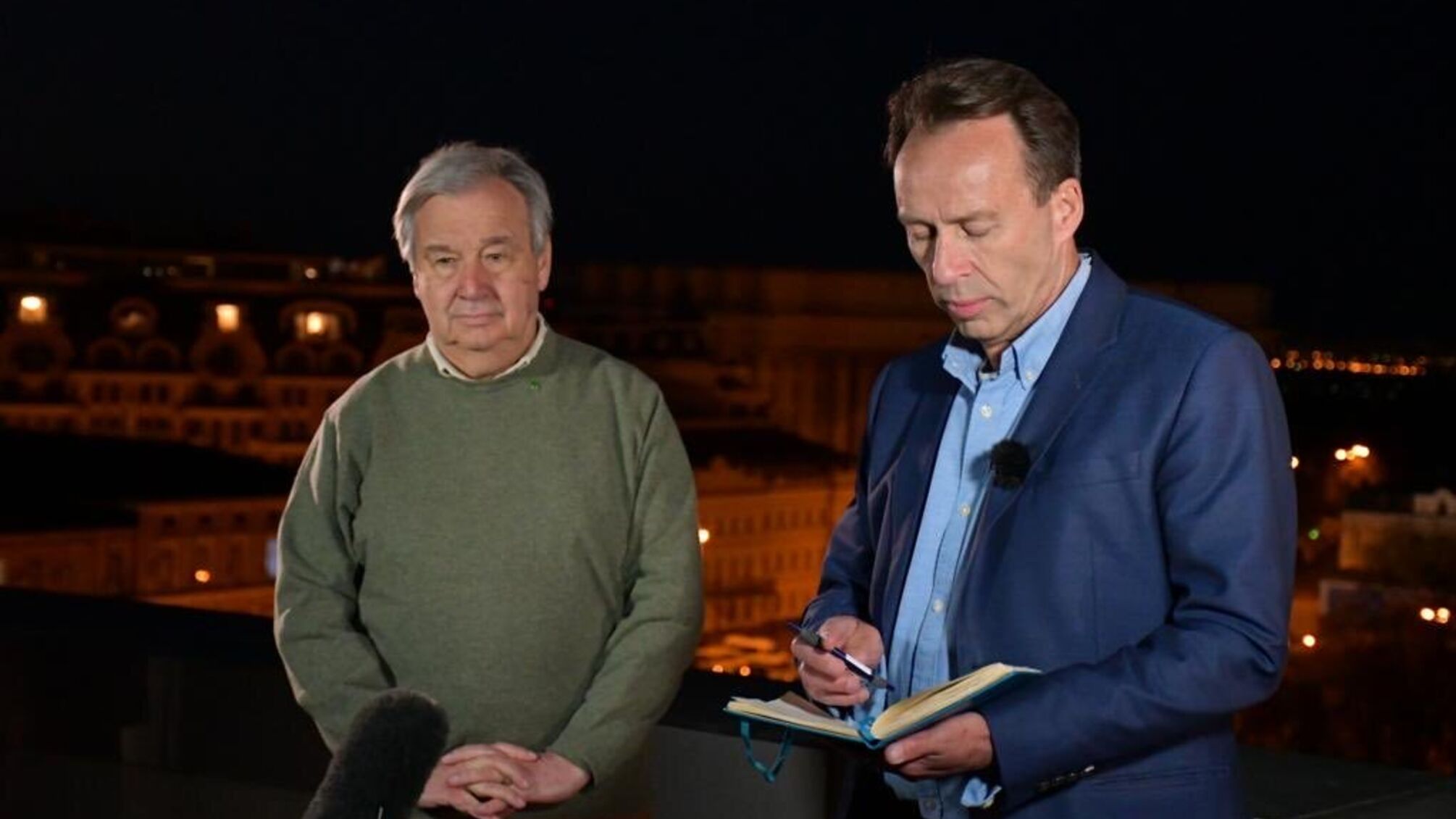 Антоніу Гутерреш та журналіст BBC Бен Браун