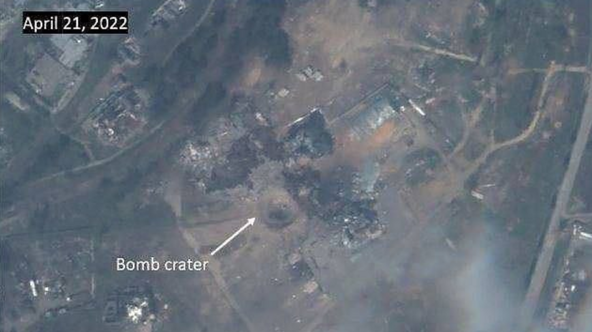 супутникові фотографії зруйнованого елеватора у Рубіжному