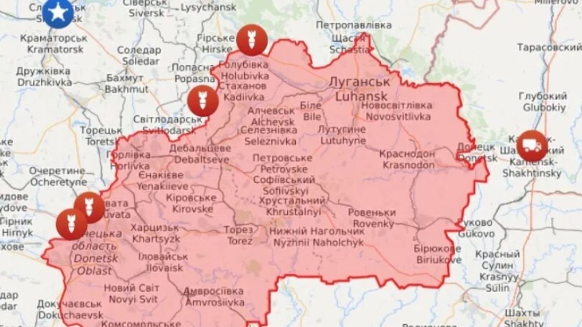 Карта Луганск