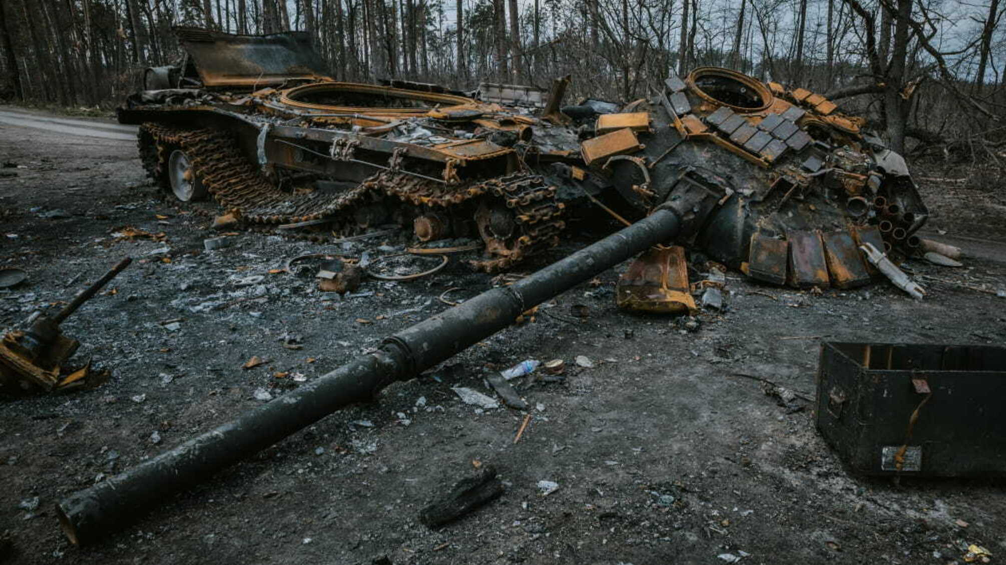 разрушенный танк кафиров