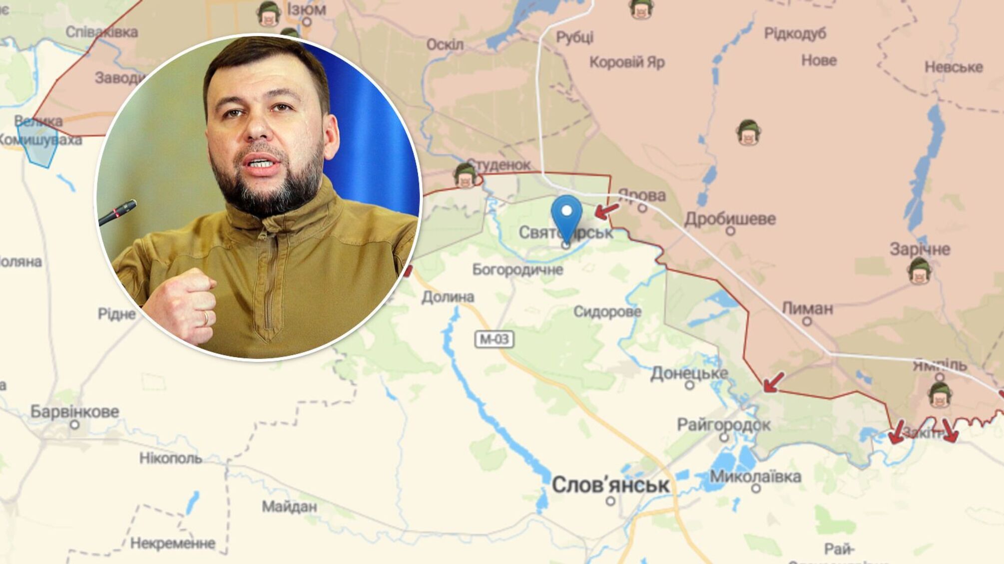 Ватажок бойовиків Пушилін заявив, що Святогірськ 'майже звільнений'