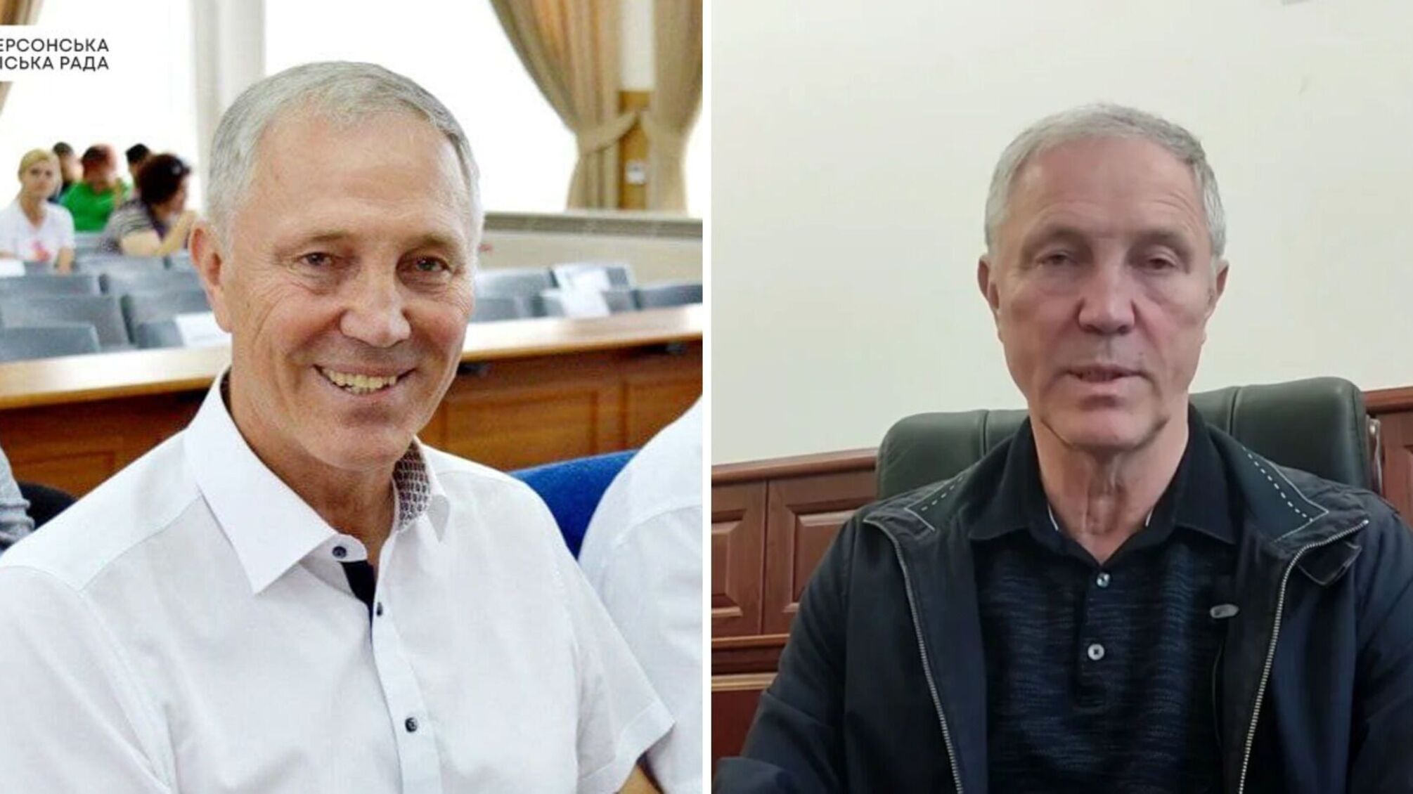 Ексмер Херсону Володимир Сальдо у 2021 (ліворуч) і 2022 (праворуч) роках