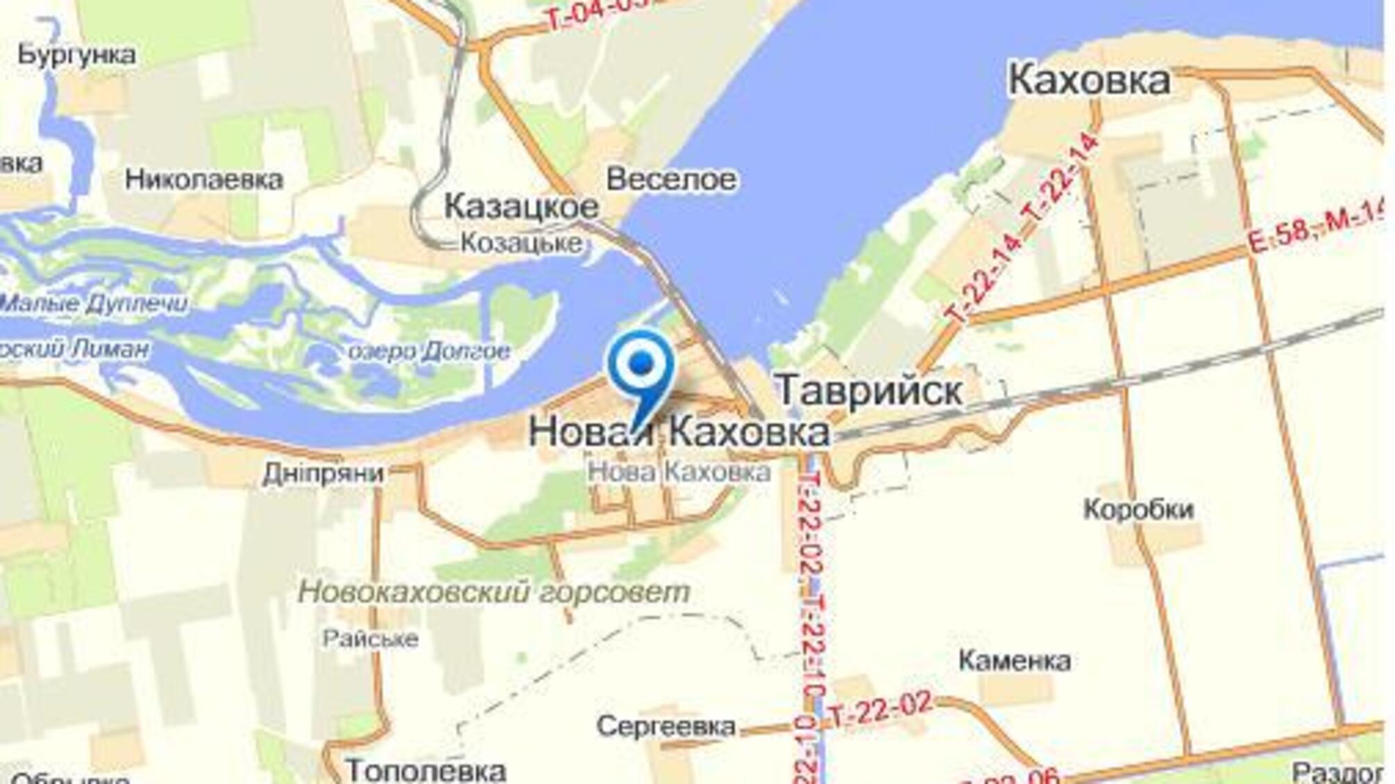 Нова Каховка на карті